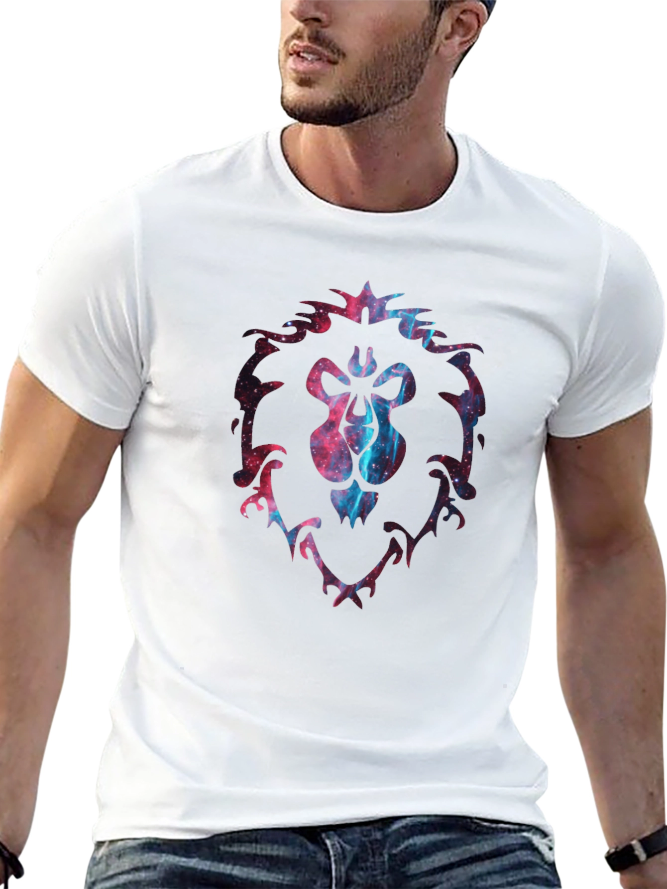 Alliance Lion Galaxy Print Black T-Shirt