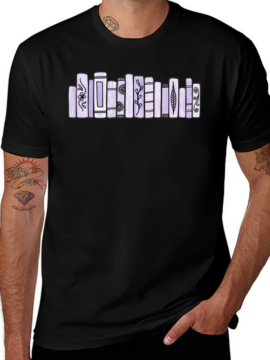 Book Lovers Tee - Whimsical Floral Book Spine Design