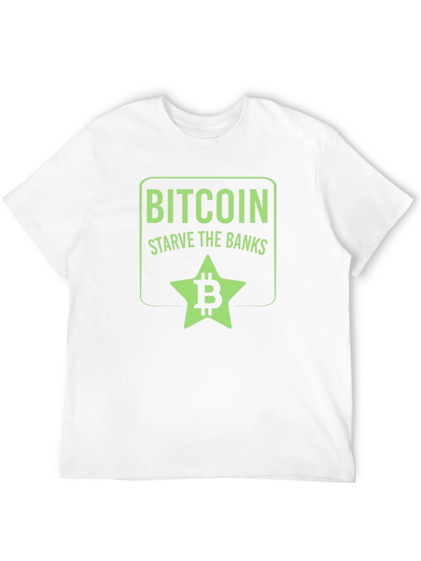 Bitcoin Starve the Banks Graphic T-Shirt