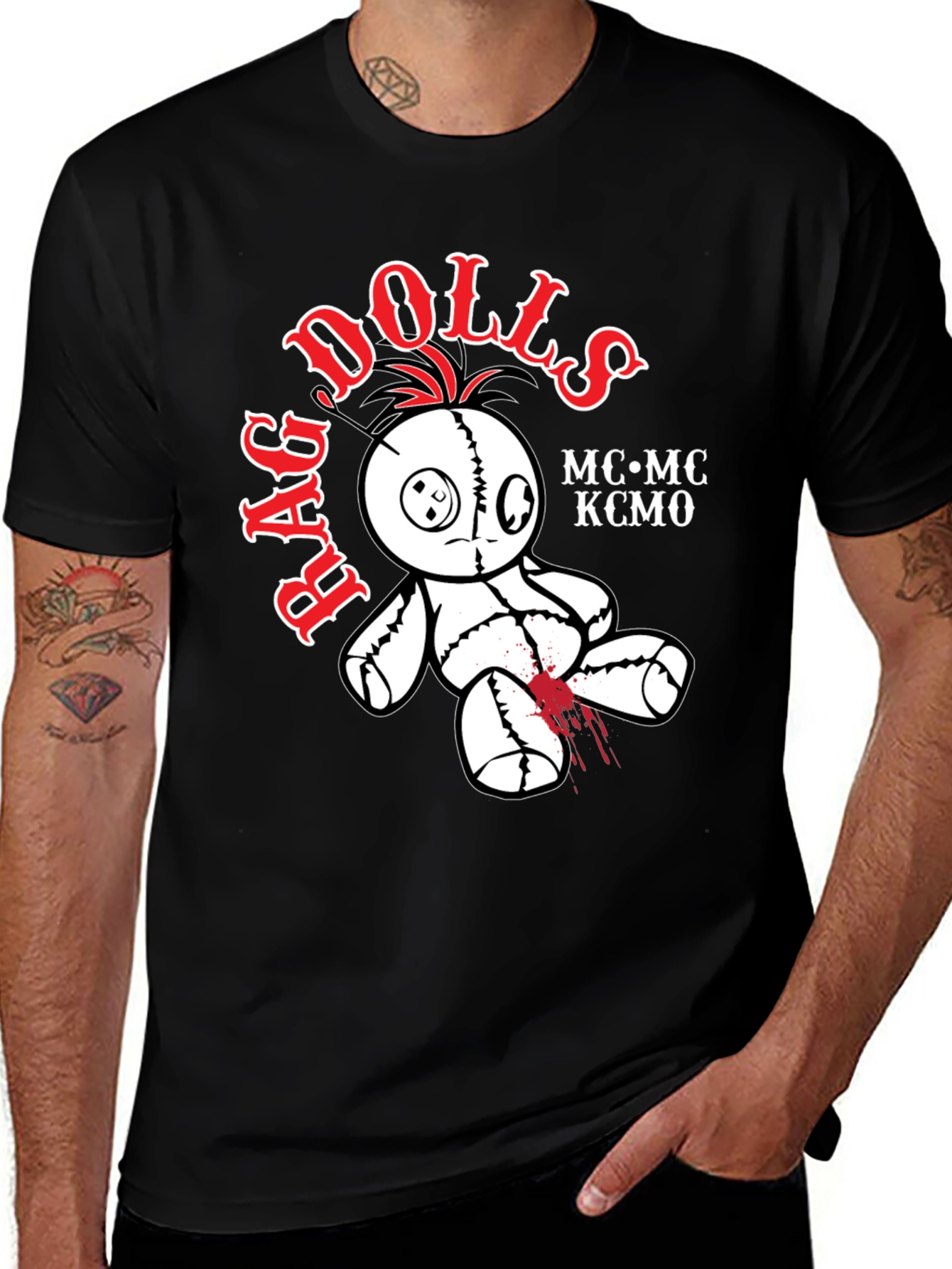 Rag Dolls MC KCMO Black T-Shirt