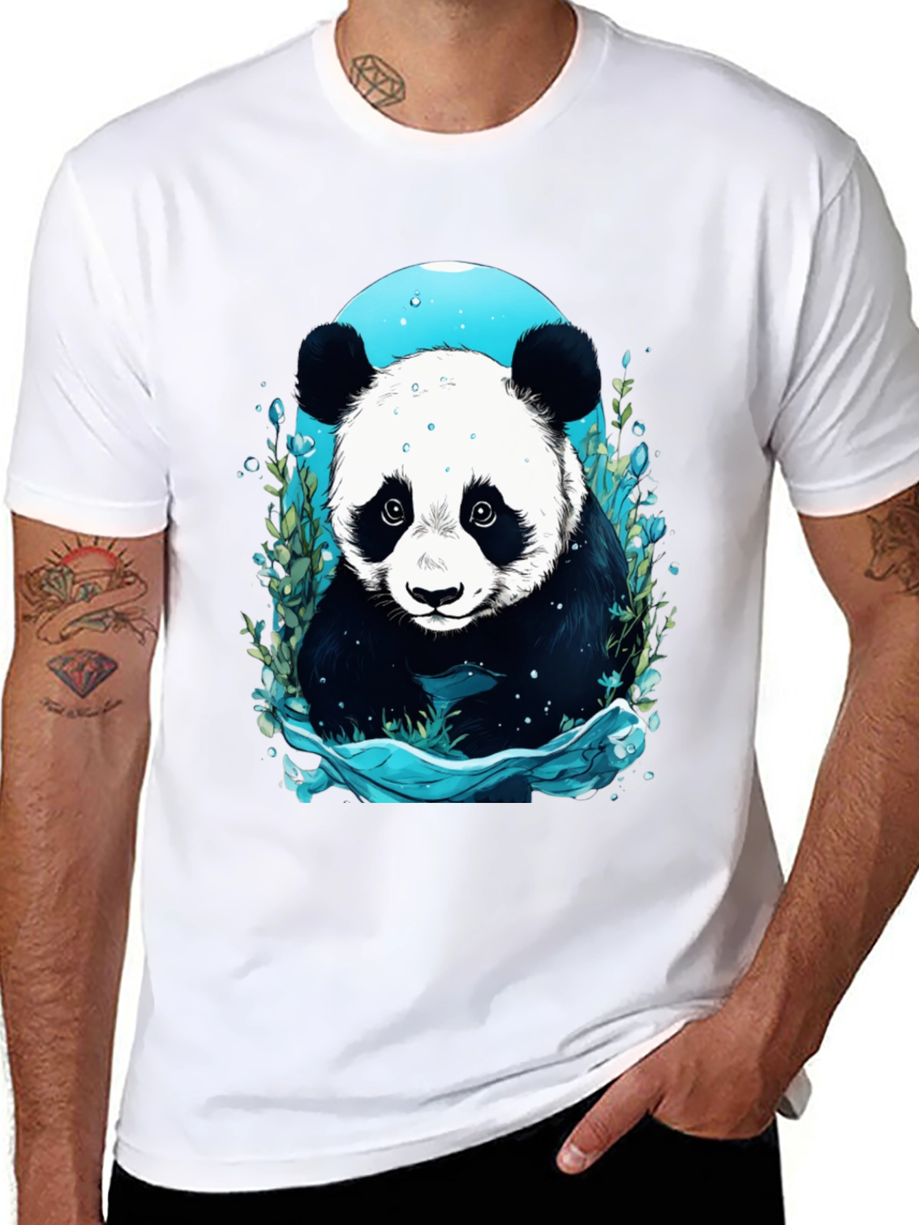 Panda Graphic Tee - Black