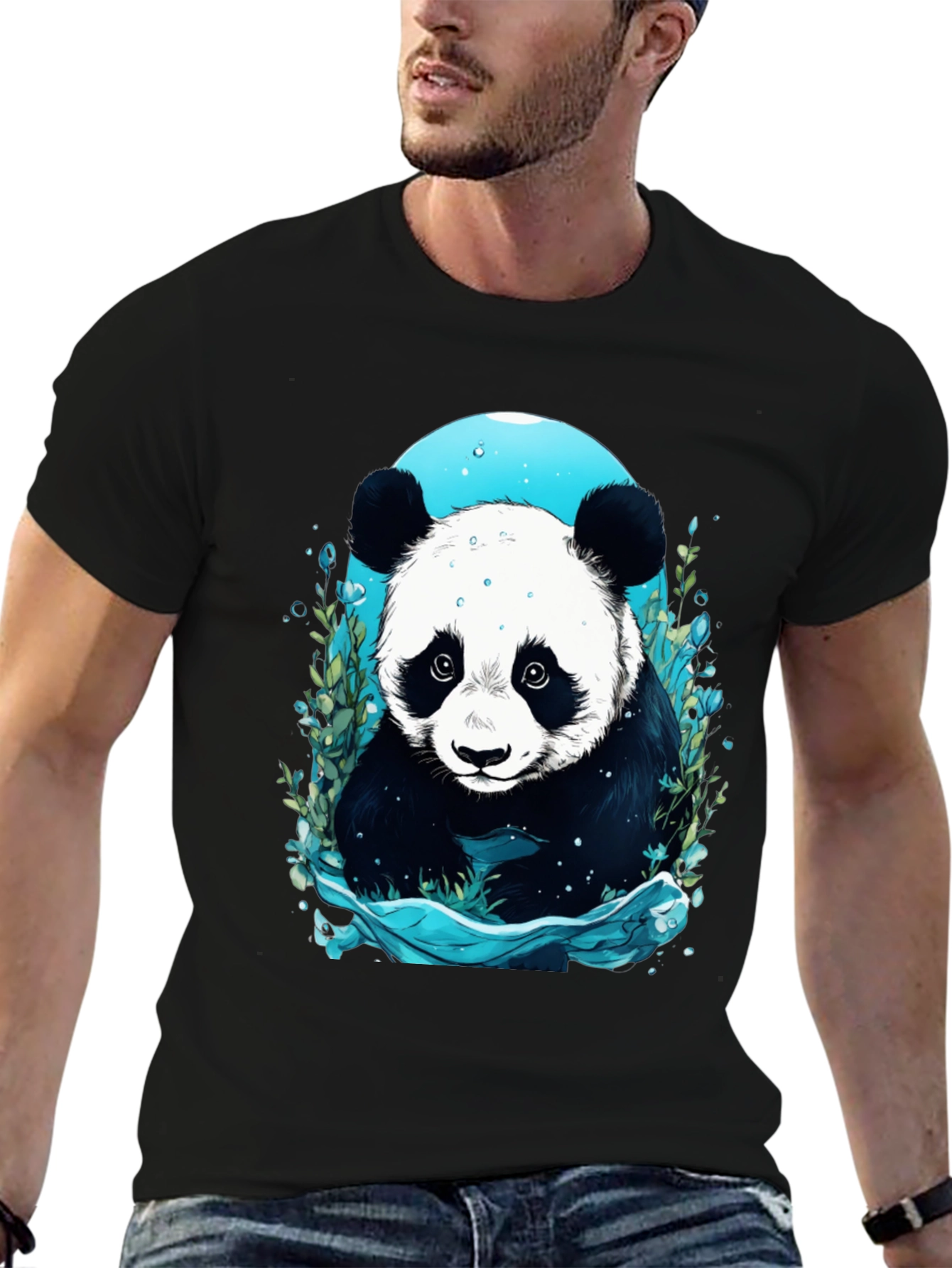 Panda Graphic Tee - Black