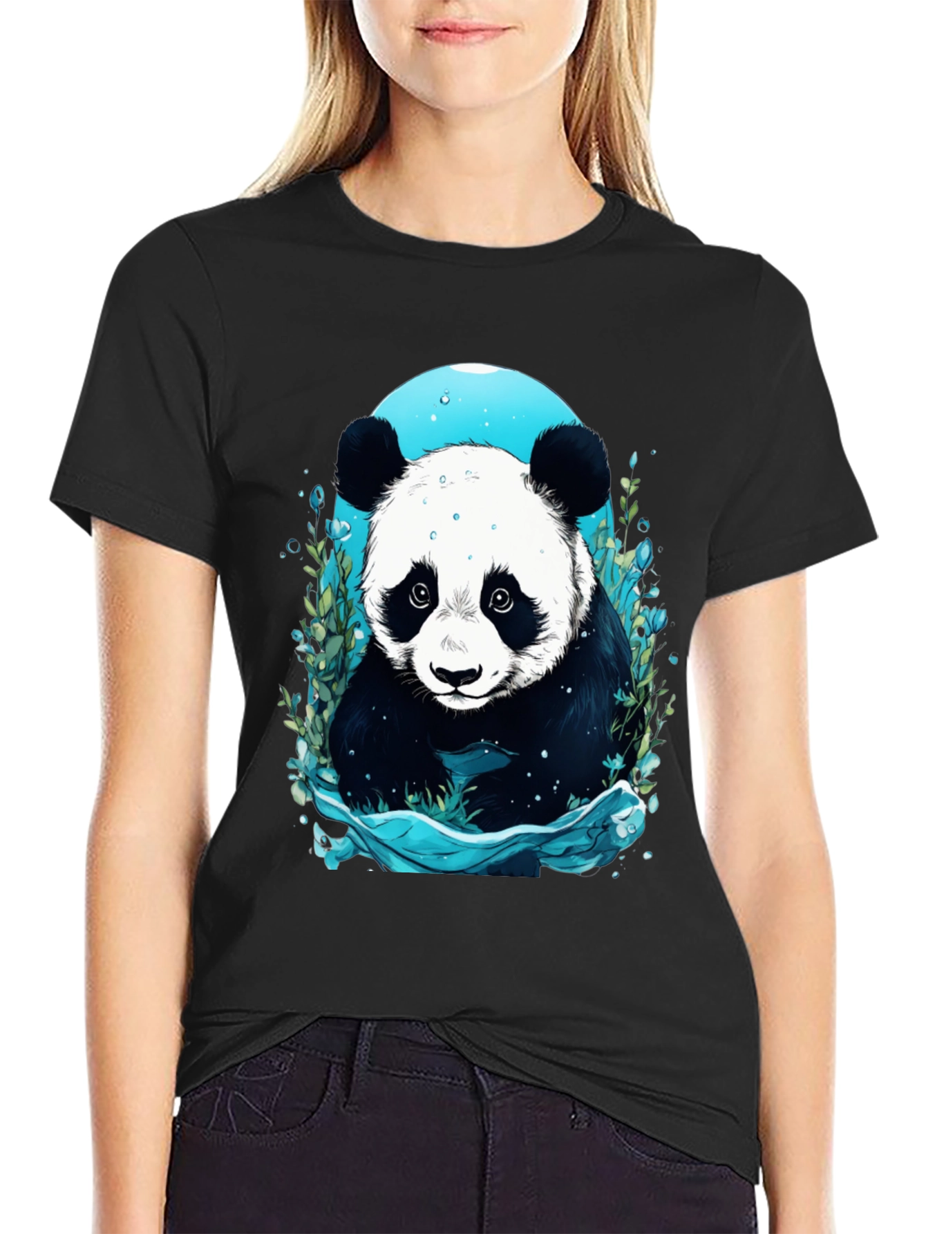 Panda Graphic Tee - Black