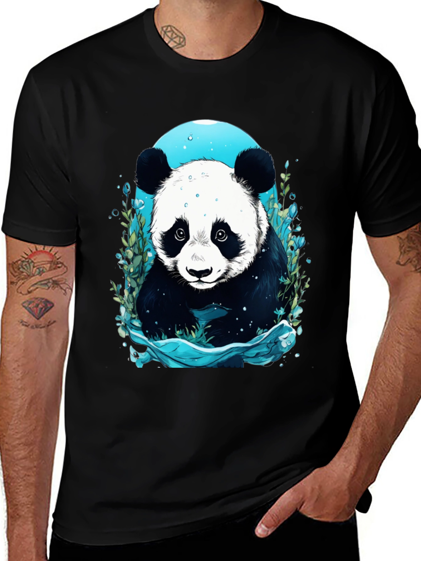 Panda Graphic Tee - Black