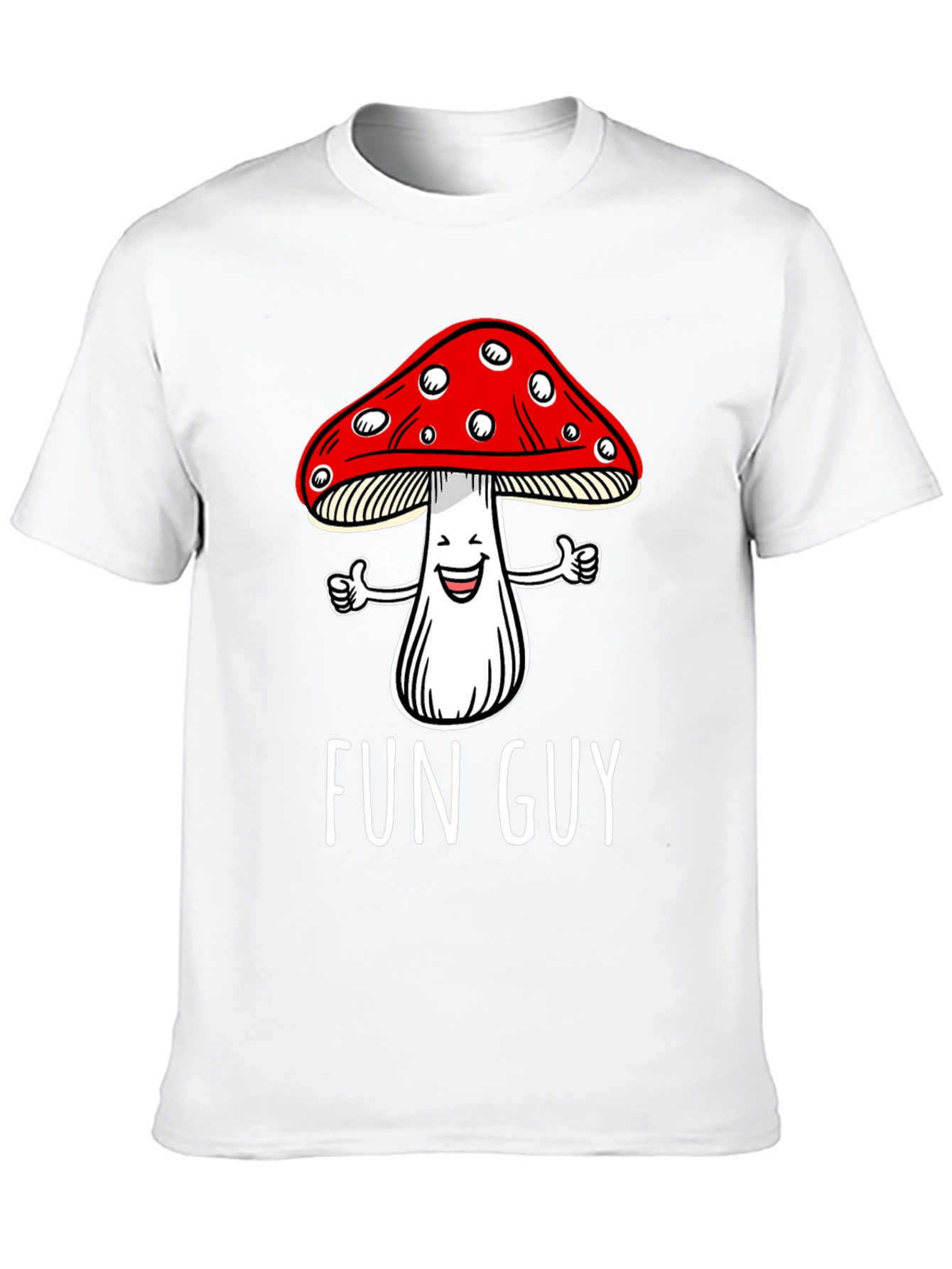 Fun Guy Mushroom Graphic T-Shirt - Black