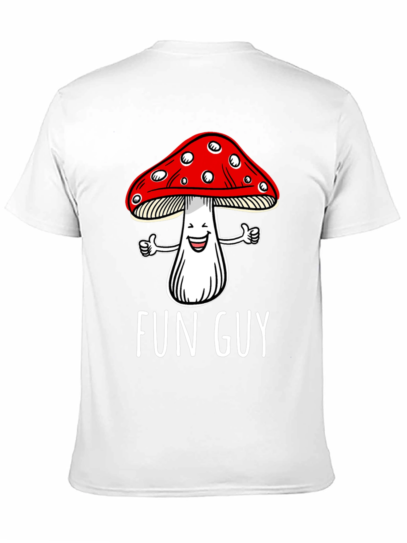 Fun Guy Mushroom Graphic T-Shirt - Black