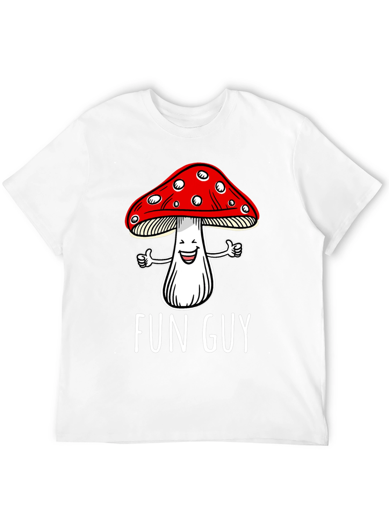Fun Guy Mushroom Graphic T-Shirt - Black