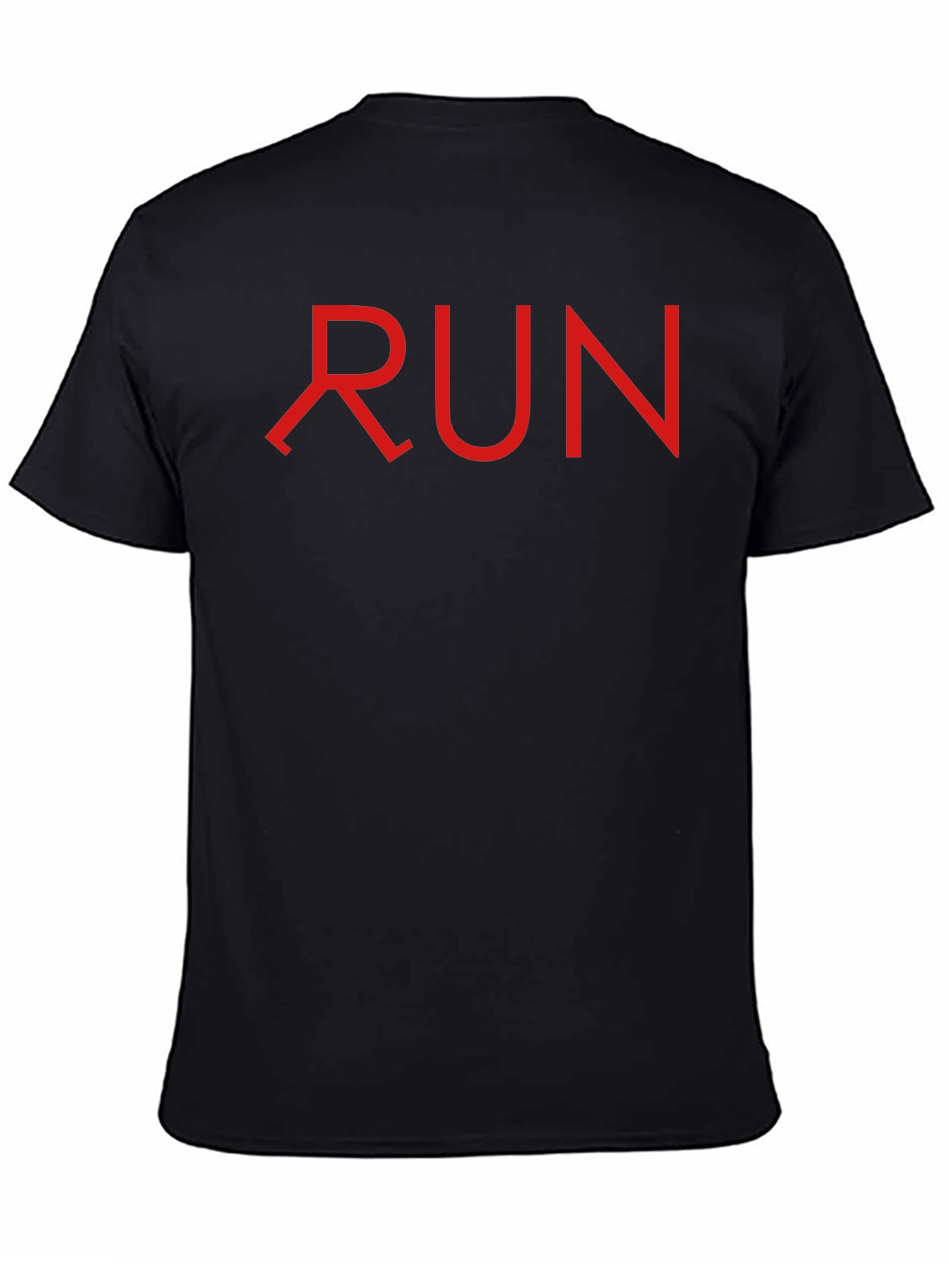 Mens Black RUN Graphic Tee - Athletic Style