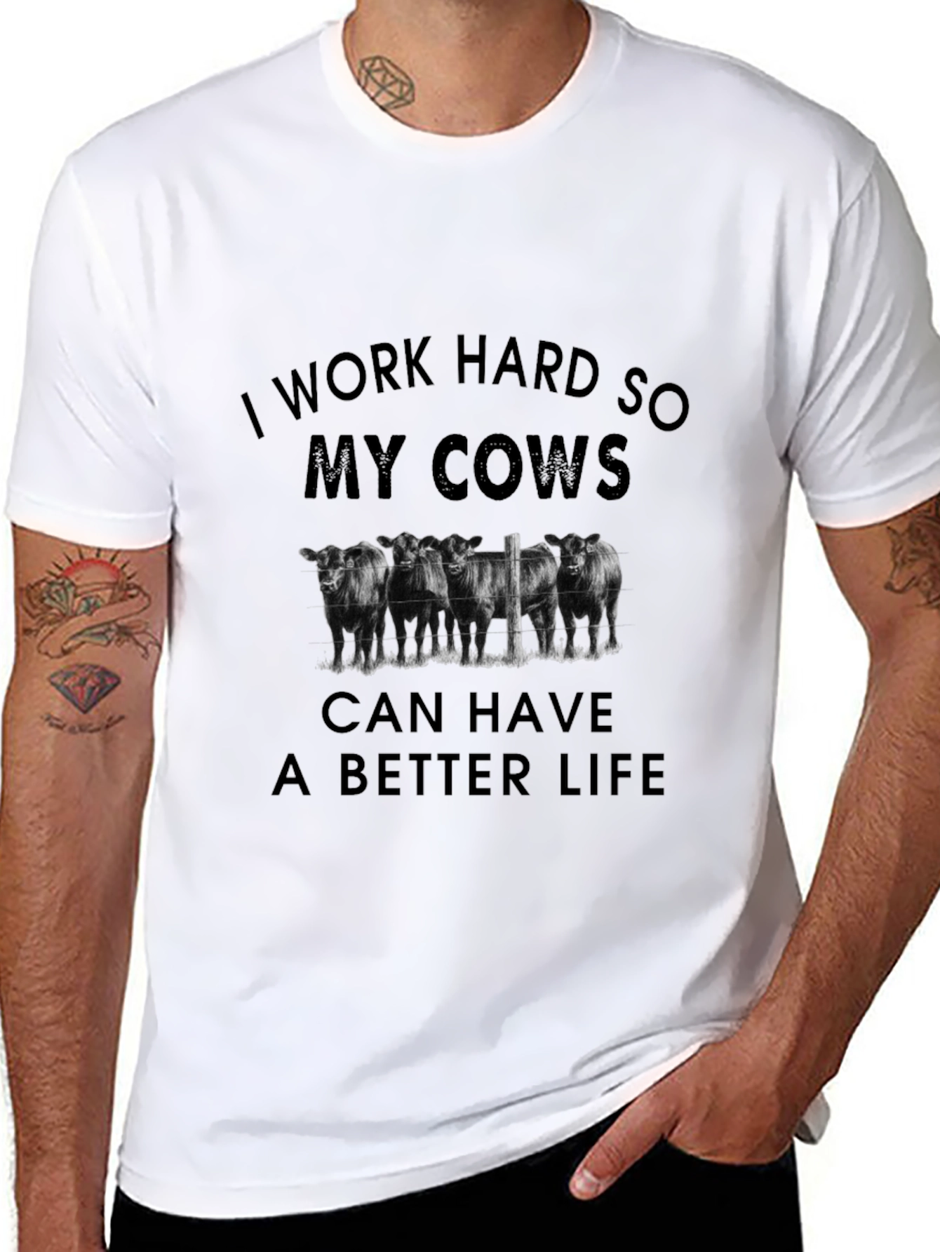 Work Hard Cows Better Life T-Shirt