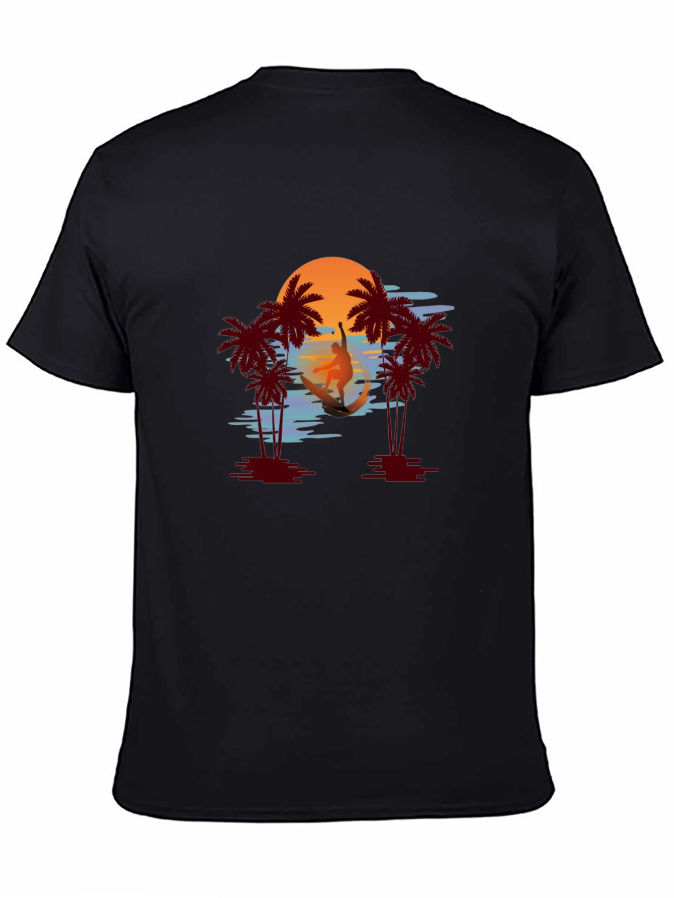 Tropical Sunset Surfer Graphic Tee