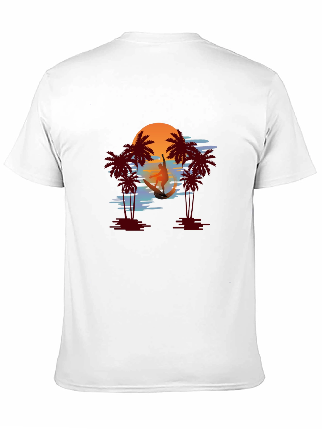 Tropical Sunset Surfer Graphic Tee