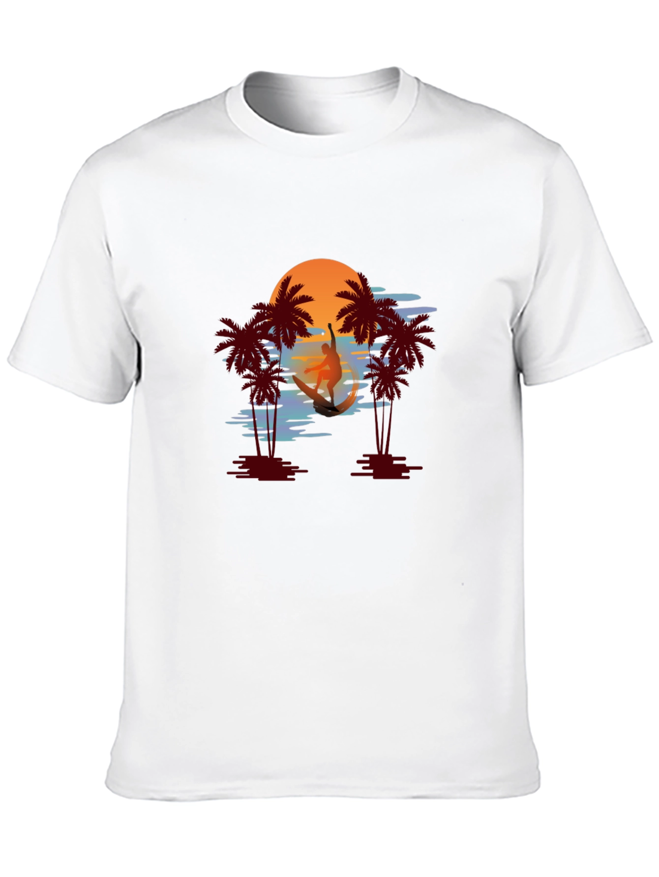 Tropical Sunset Surfer Graphic Tee