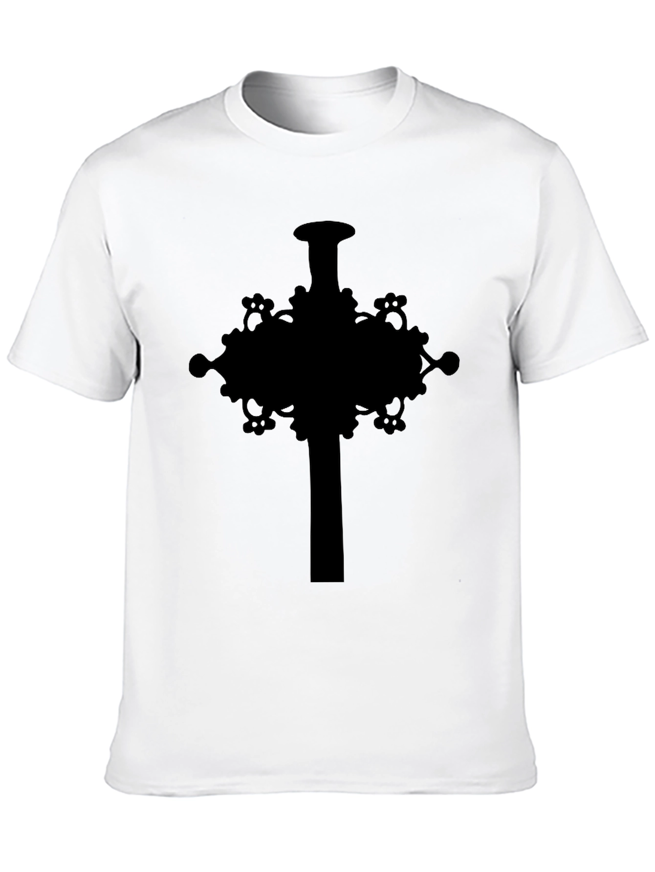 Ornate Cross Graphic Tee - Mens Black T-Shirt