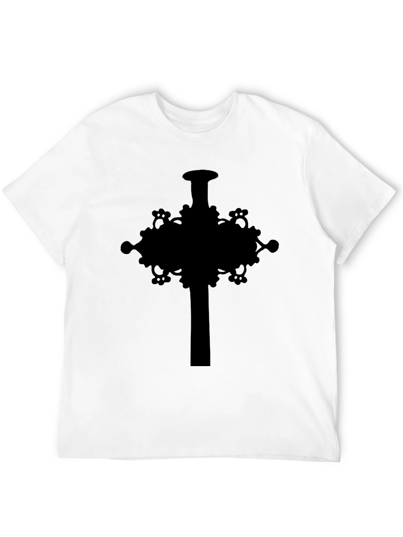 Ornate Cross Graphic Tee - Mens Black T-Shirt