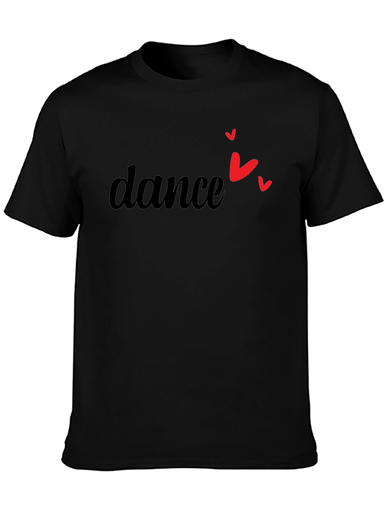 Dance with Heart Tee - Stylish Black T-Shirt