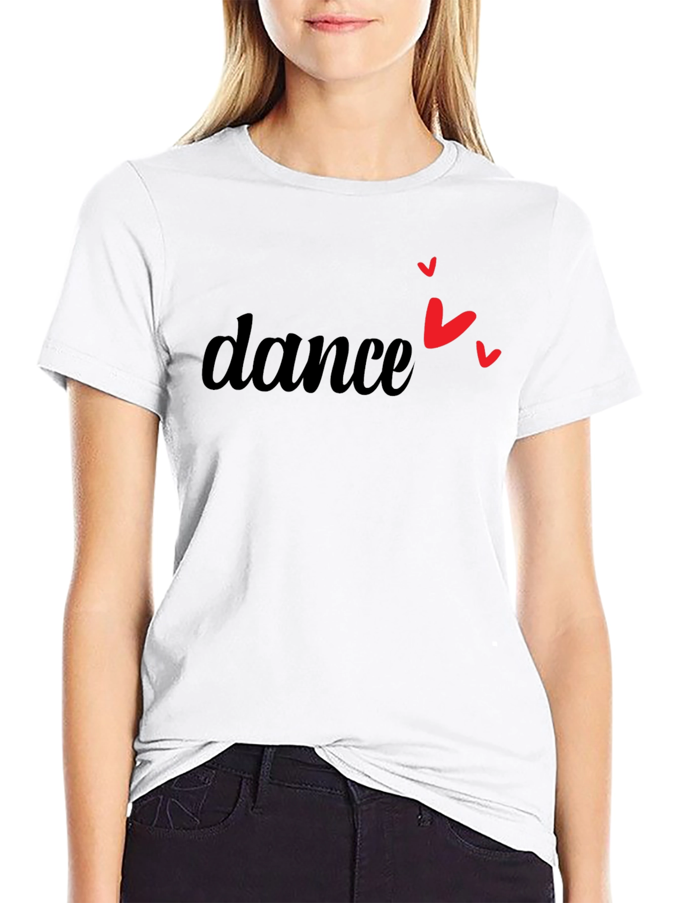 Dance with Heart Tee - Stylish Black T-Shirt