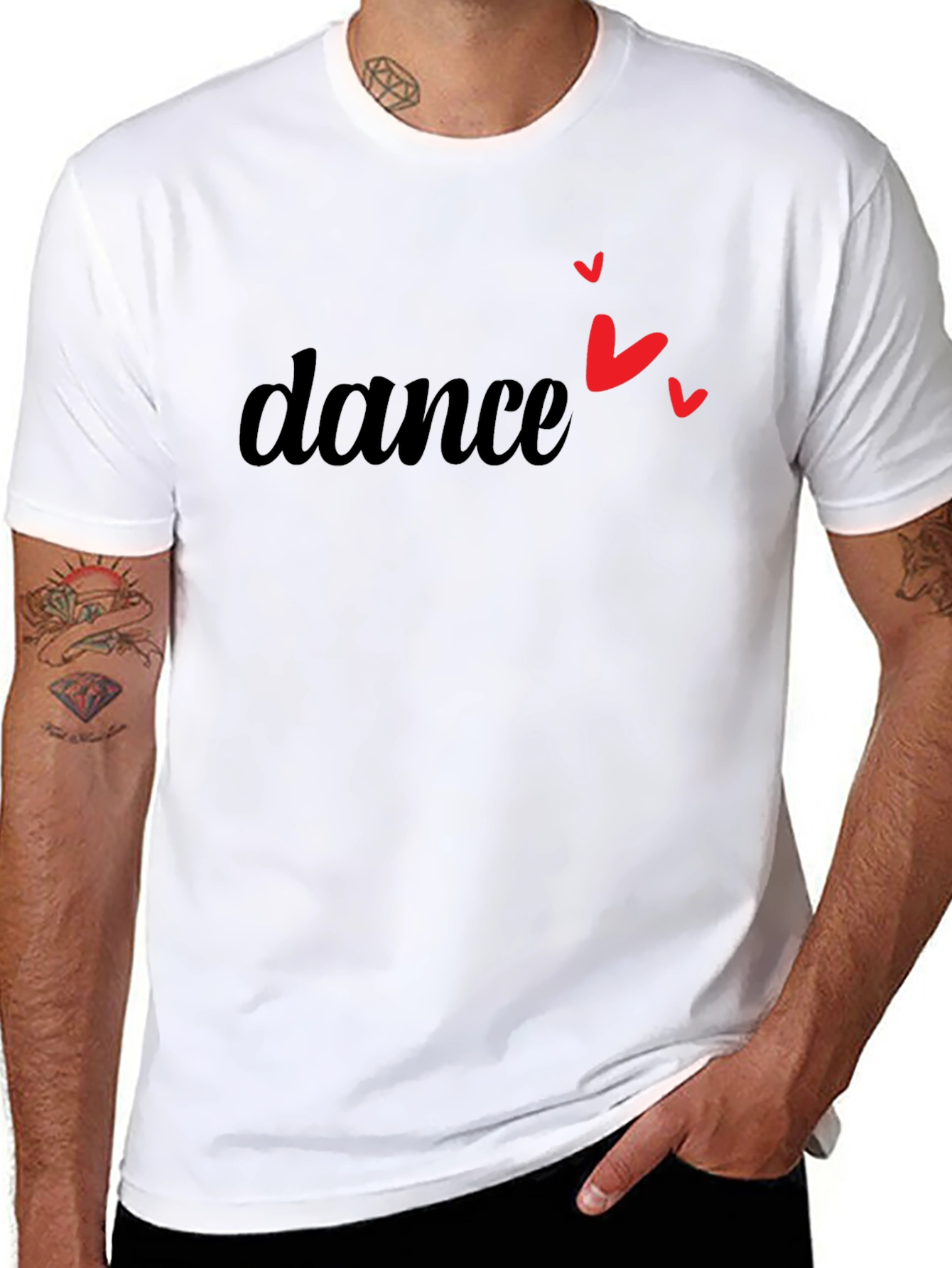 Dance with Heart Tee - Stylish Black T-Shirt