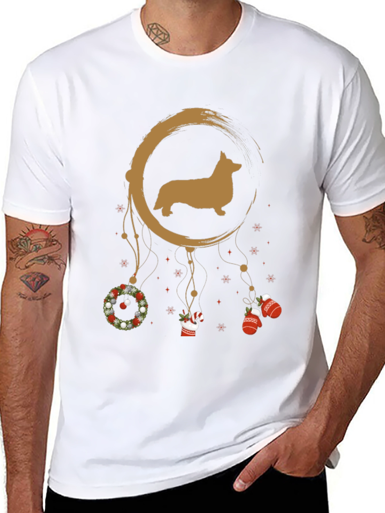 Corgi Dreamcatcher Christmas T-Shirt