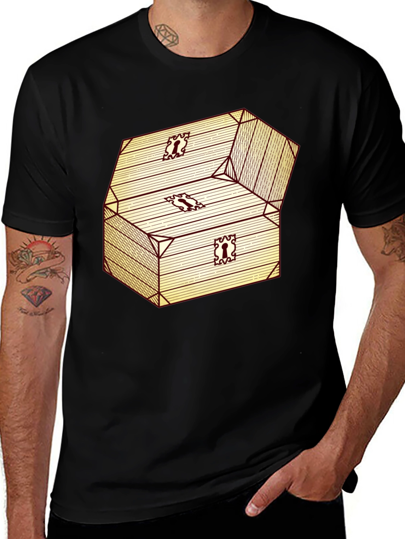 Chest Graphic Black T-Shirt