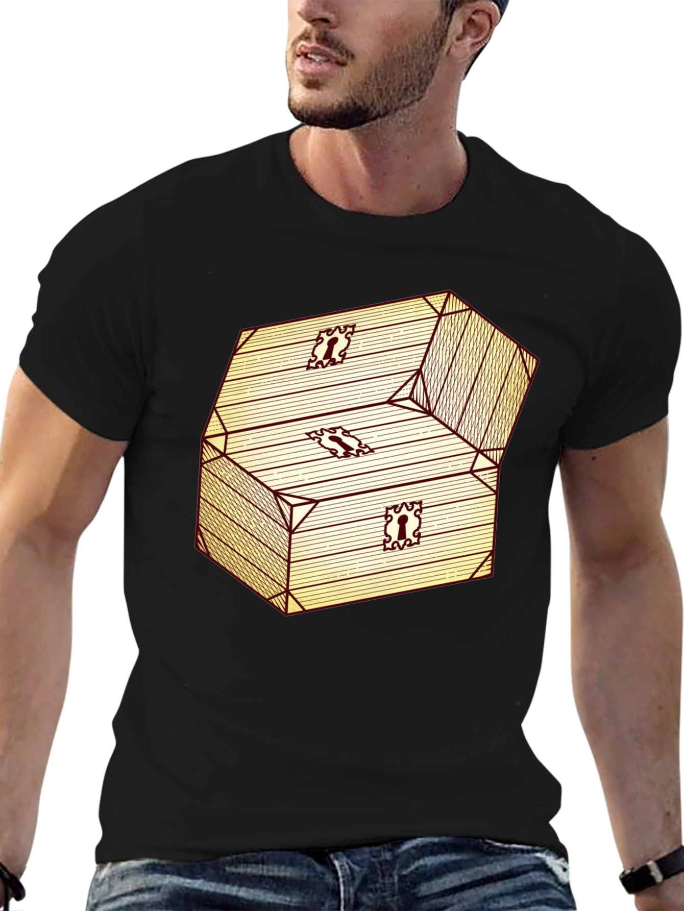 Chest Graphic Black T-Shirt