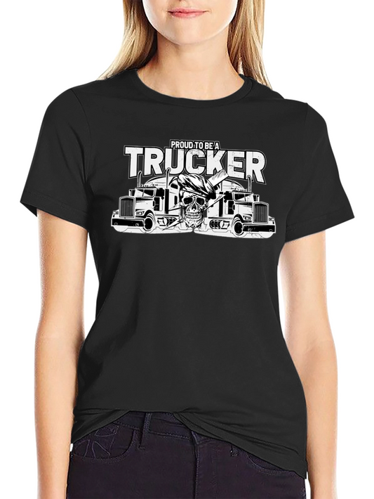 Proud Trucker Graphic T-Shirt - Black