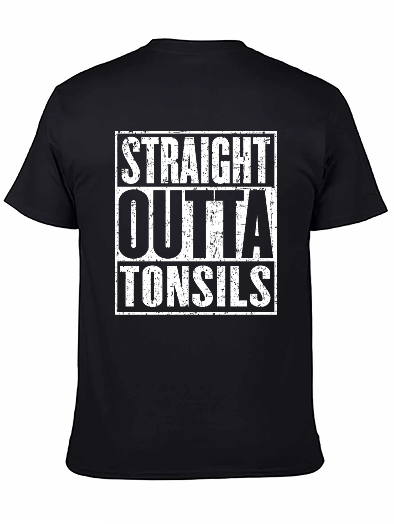 Straight Outta Tonsils Black Graphic T-Shirt