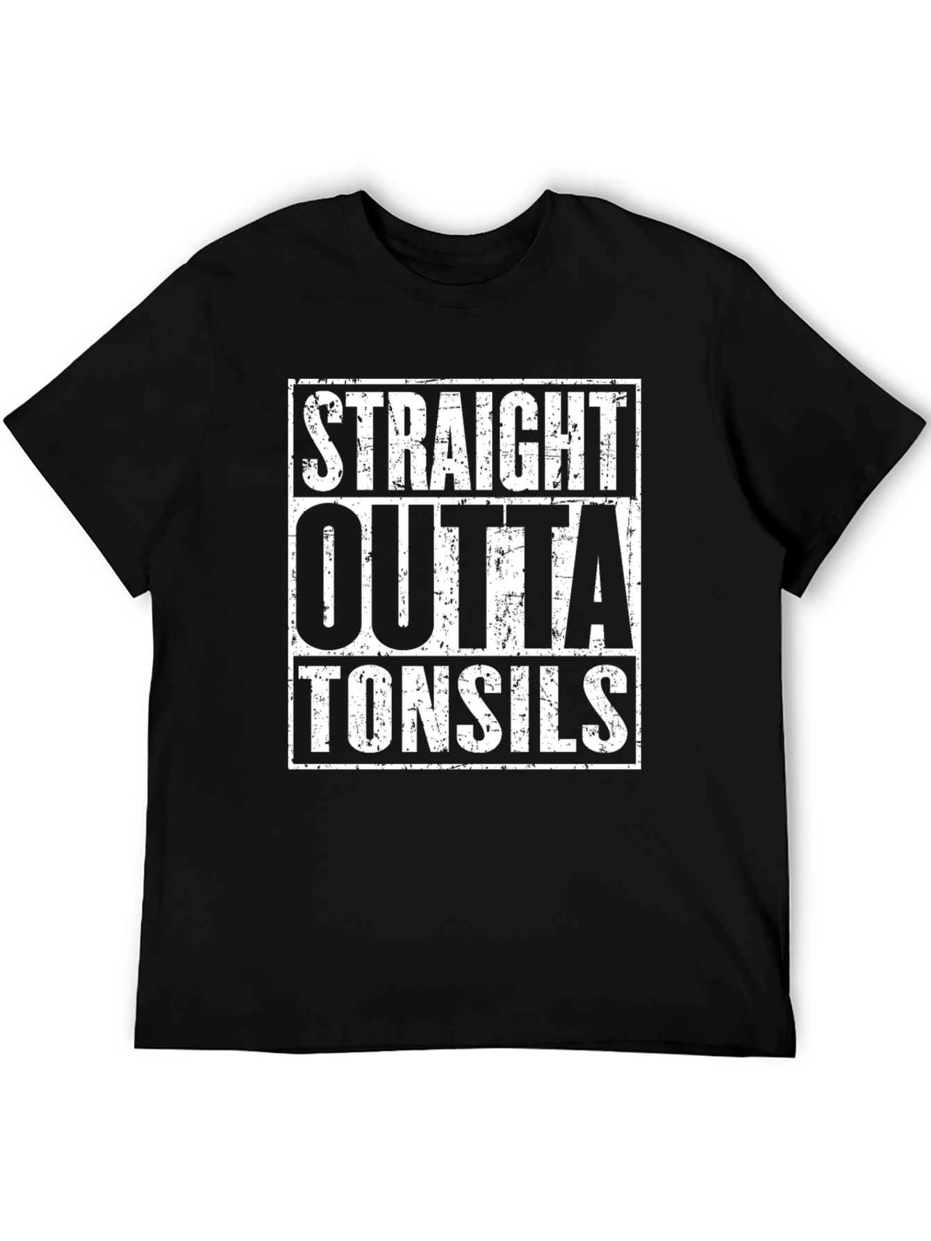 Straight Outta Tonsils Black Graphic T-Shirt
