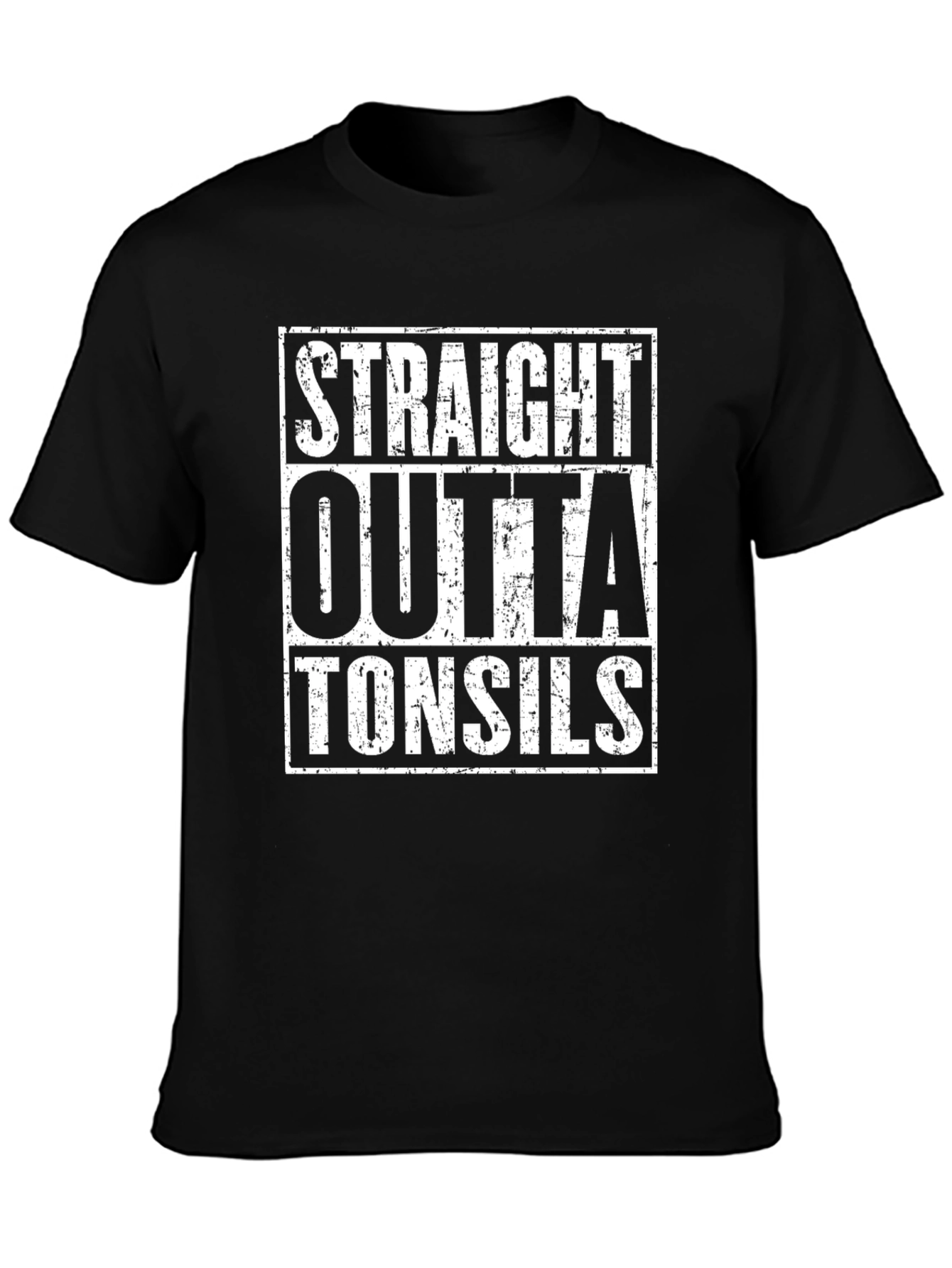 Straight Outta Tonsils Black Graphic T-Shirt