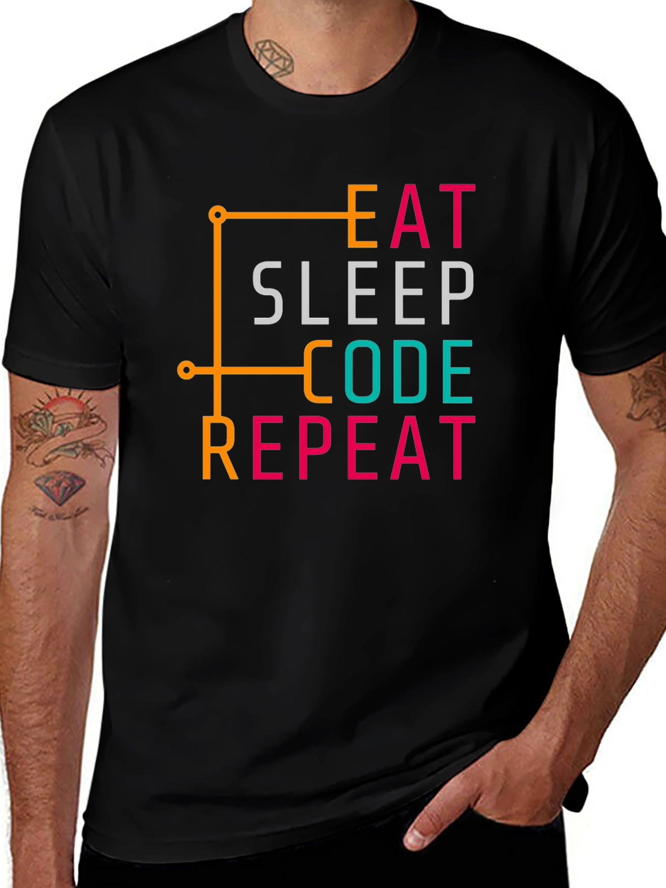 Eat Sleep Code Repeat Black T-Shirt