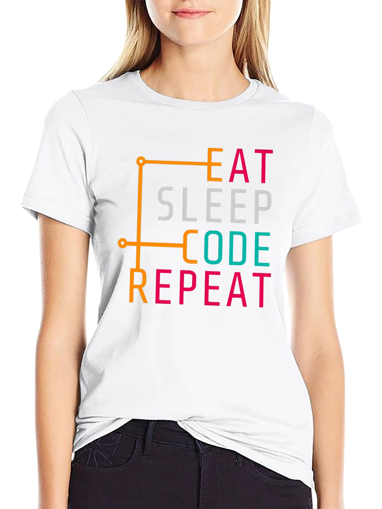 Eat Sleep Code Repeat Black T-Shirt