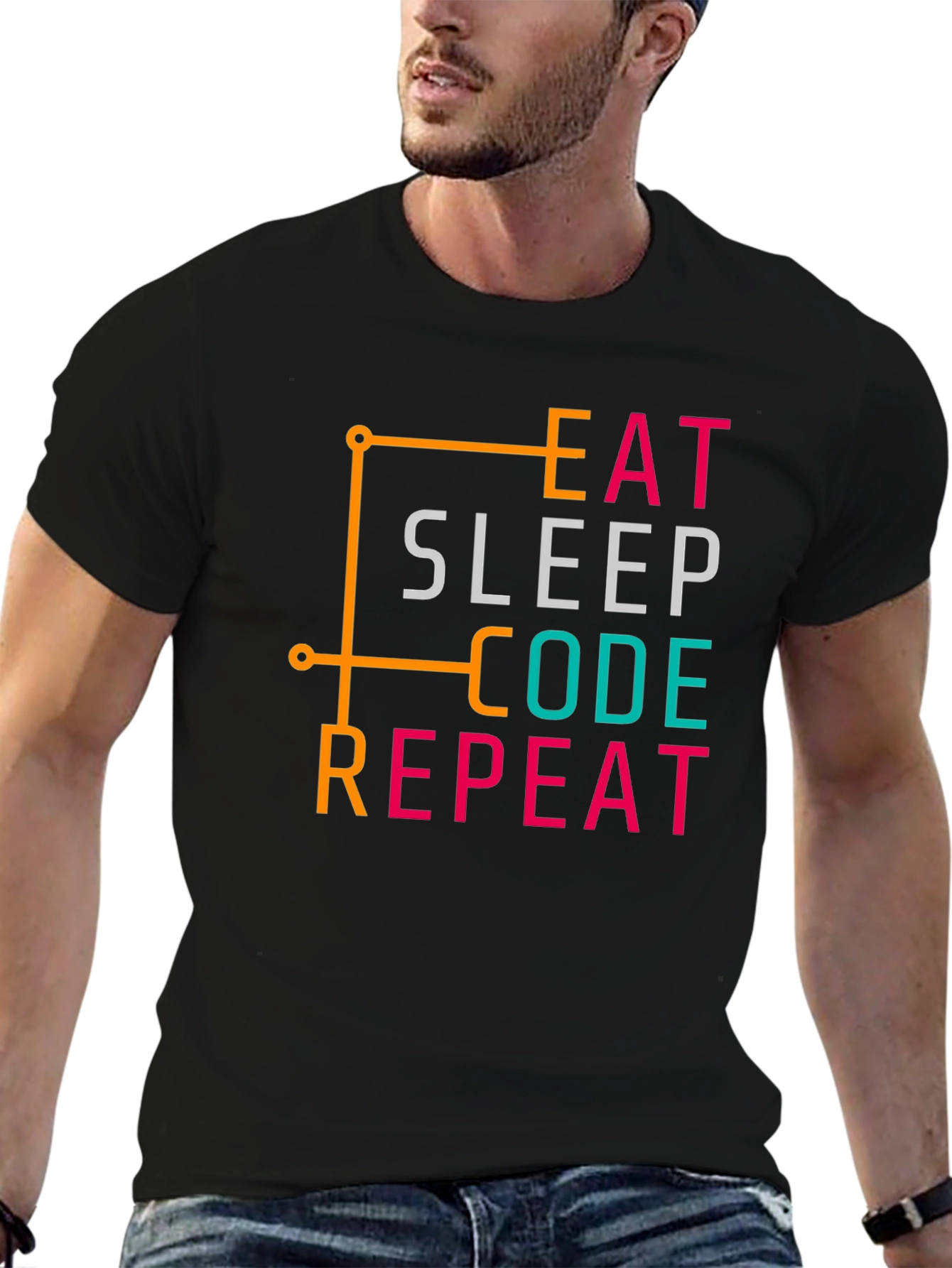 Eat Sleep Code Repeat Black T-Shirt