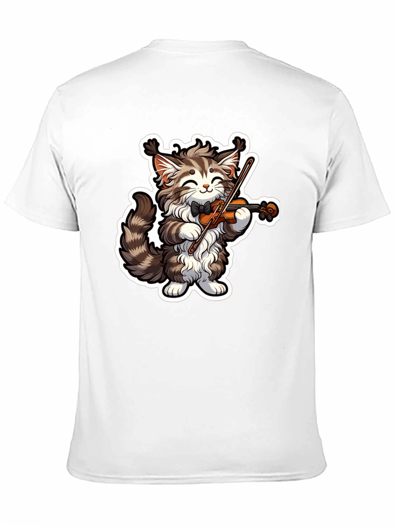 Musical Cat T-Shirt - Violin Playing Kitten Tee