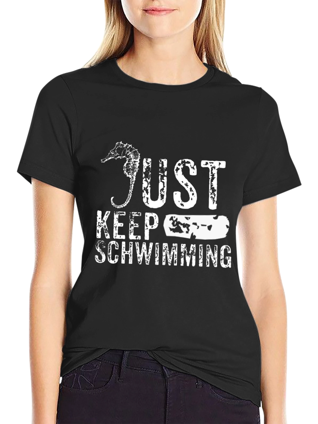 Just Keep Swimming Black T-Shirt