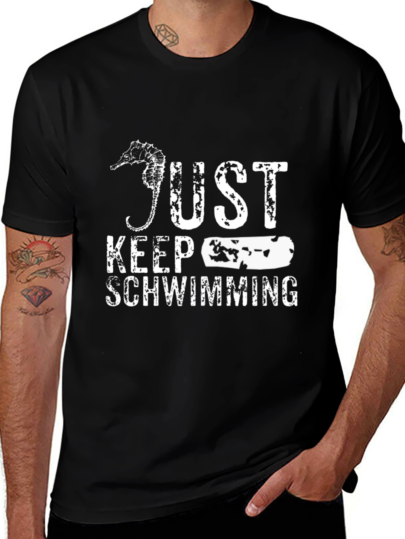 Just Keep Swimming Black T-Shirt