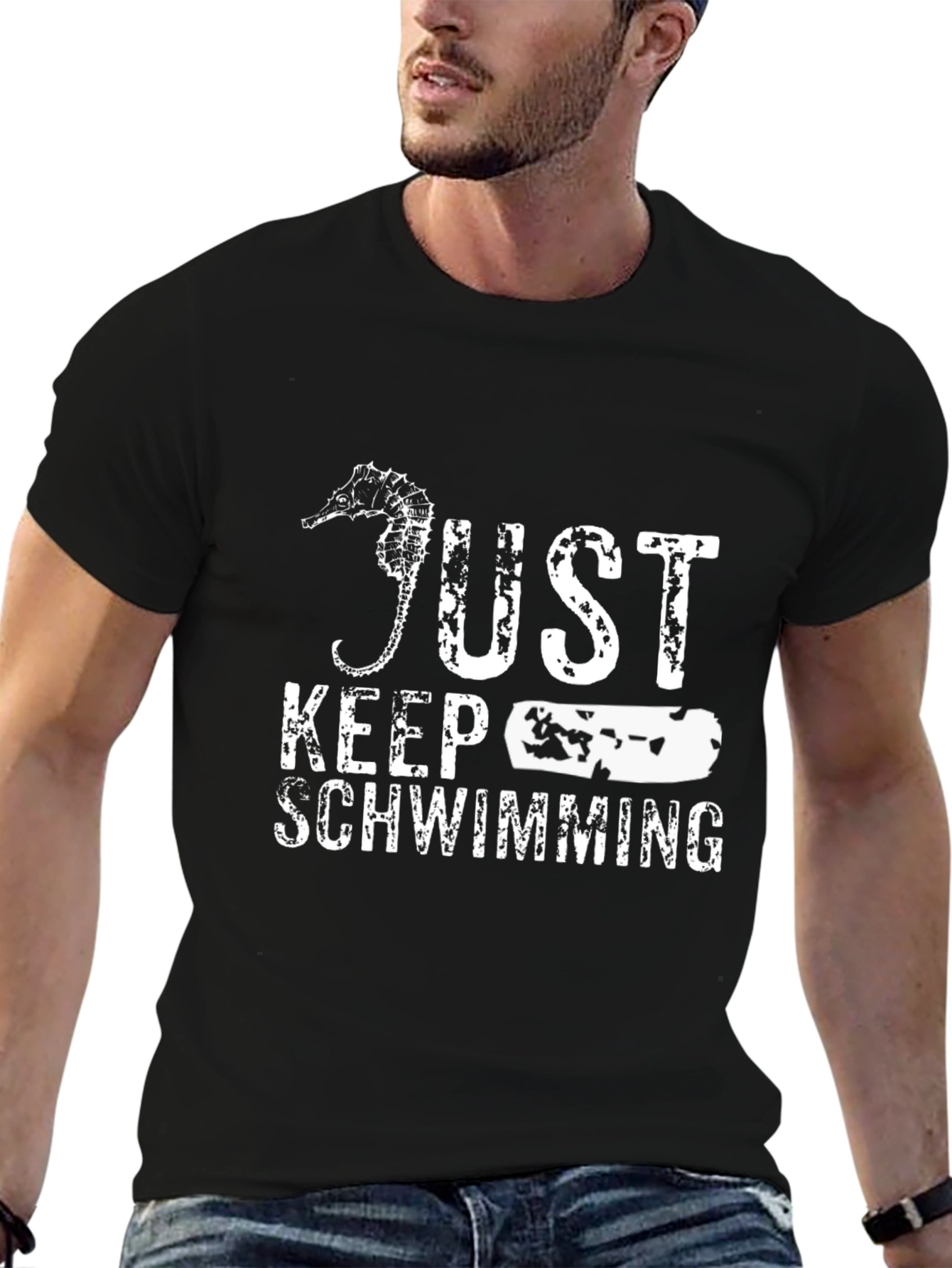 Just Keep Swimming Black T-Shirt