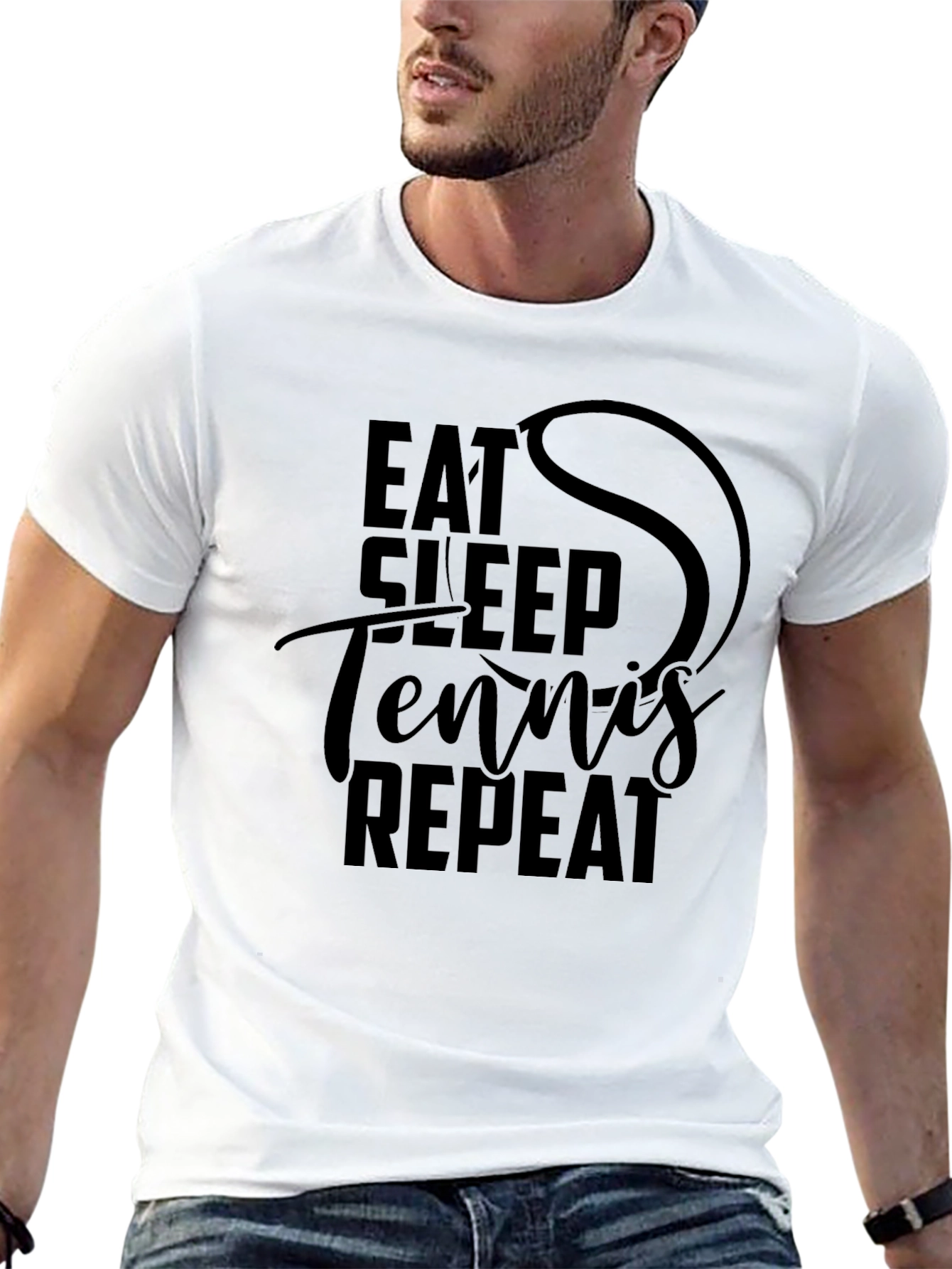 Eat Sleep Tennis Repeat Graphic T-Shirt