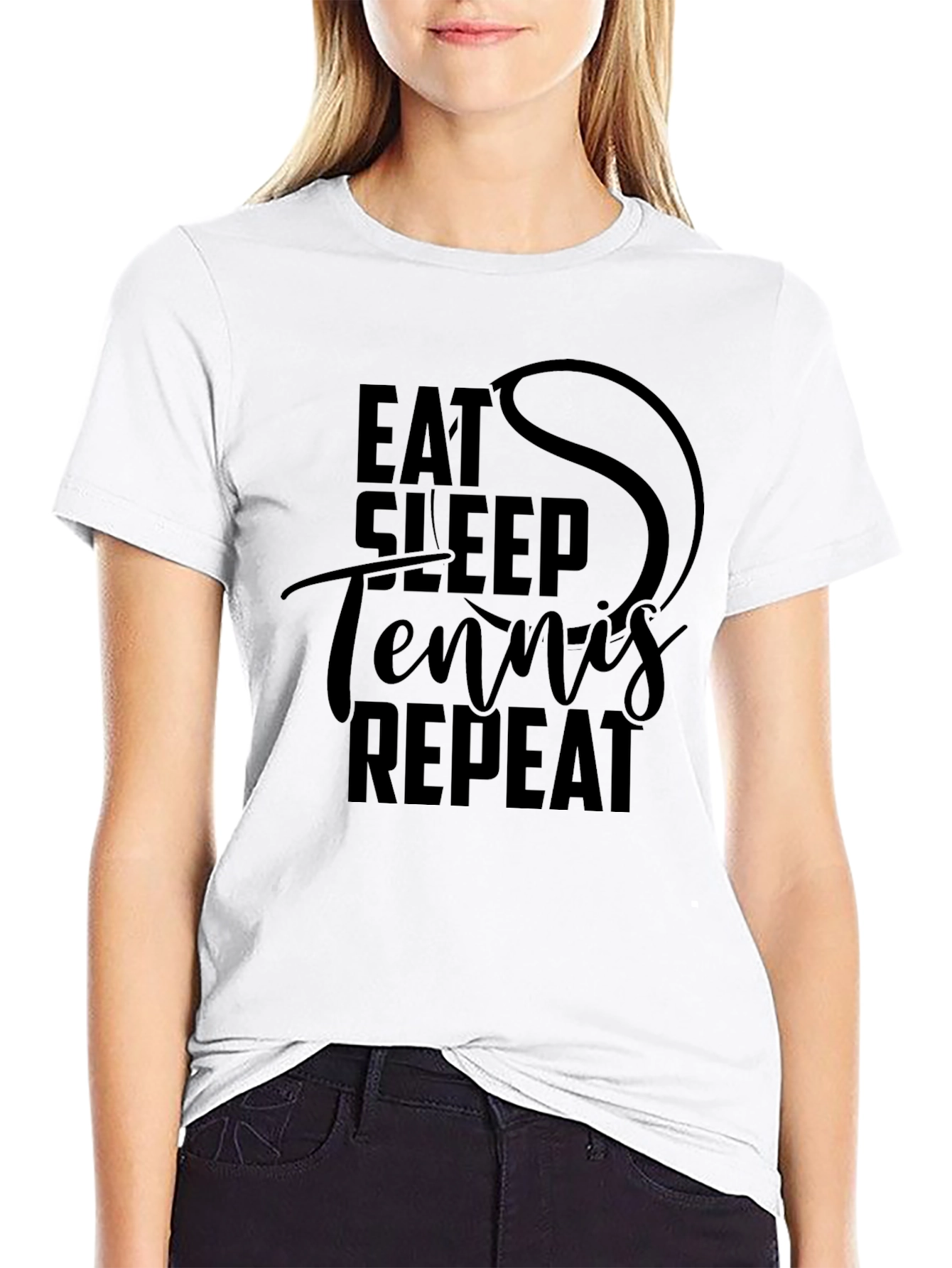 Eat Sleep Tennis Repeat Graphic T-Shirt