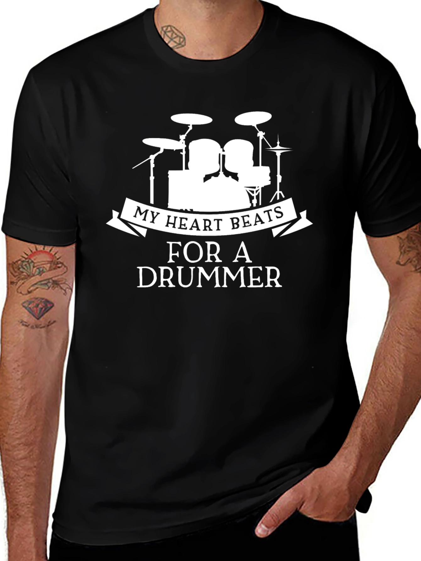 Drummer T-Shirt: My Heart Beats For A Drummer