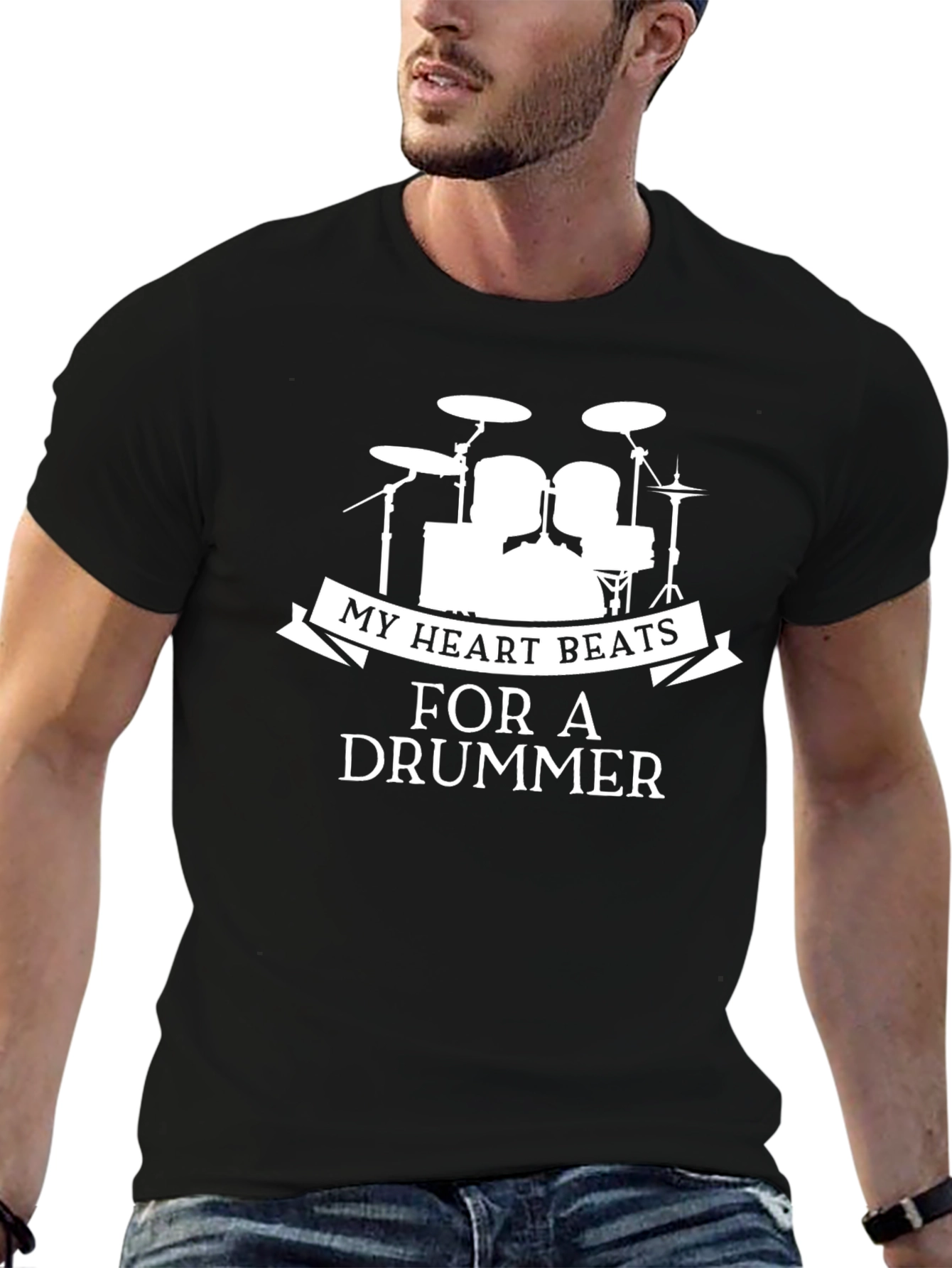 Drummer T-Shirt: My Heart Beats For A Drummer