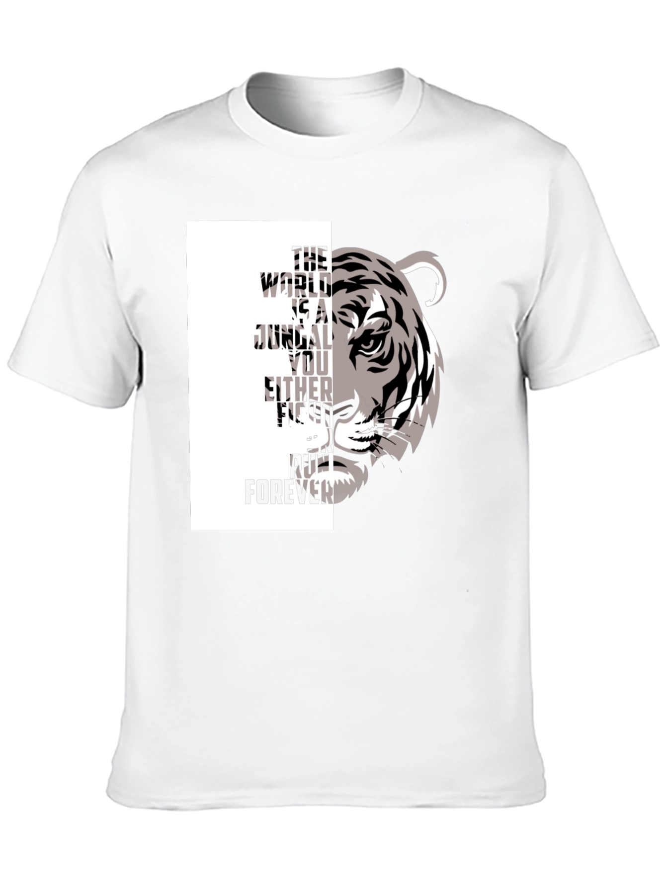 Tiger Graphic Print Crew Neck T-Shirt
