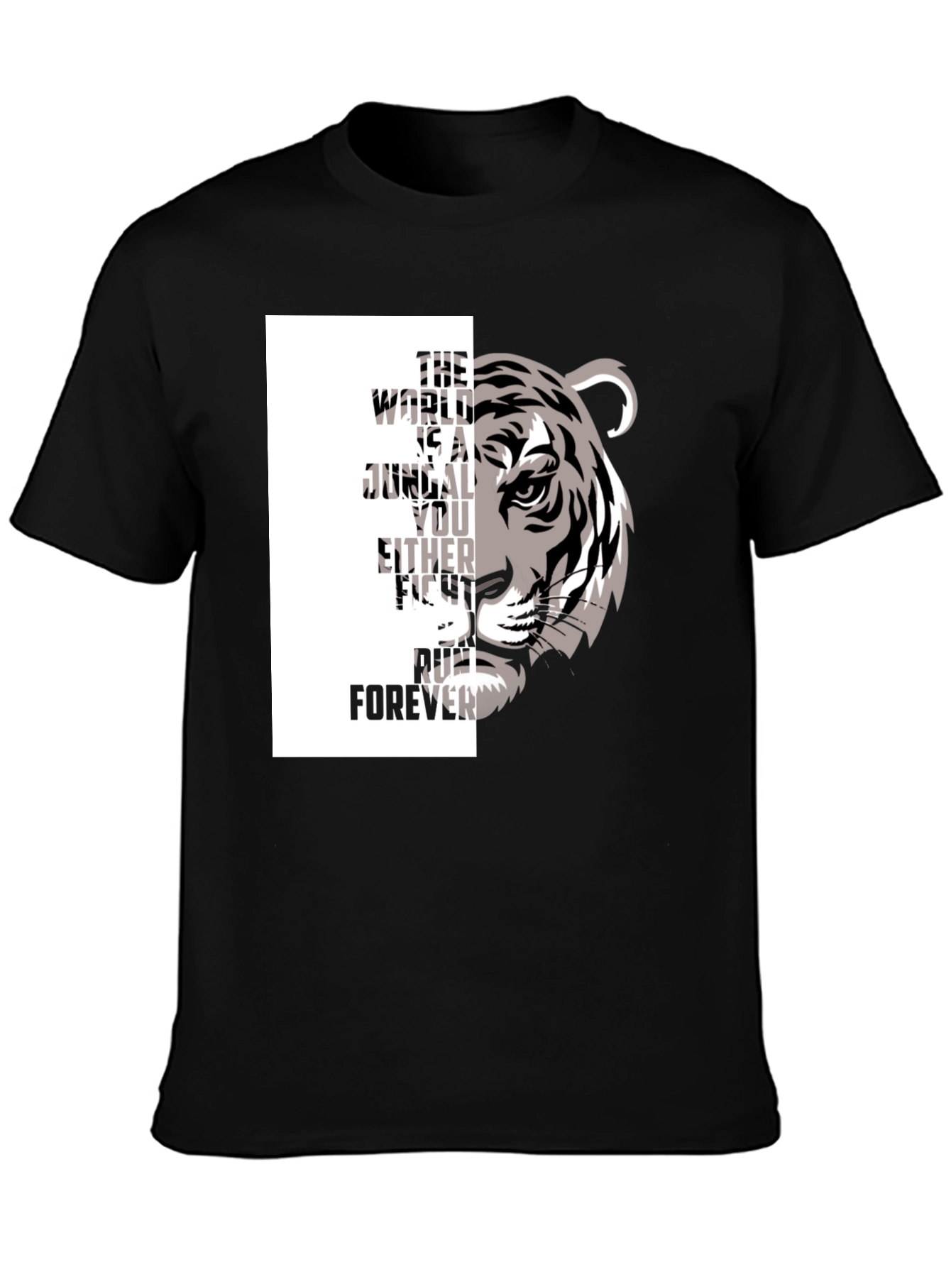 Tiger Graphic Print Crew Neck T-Shirt