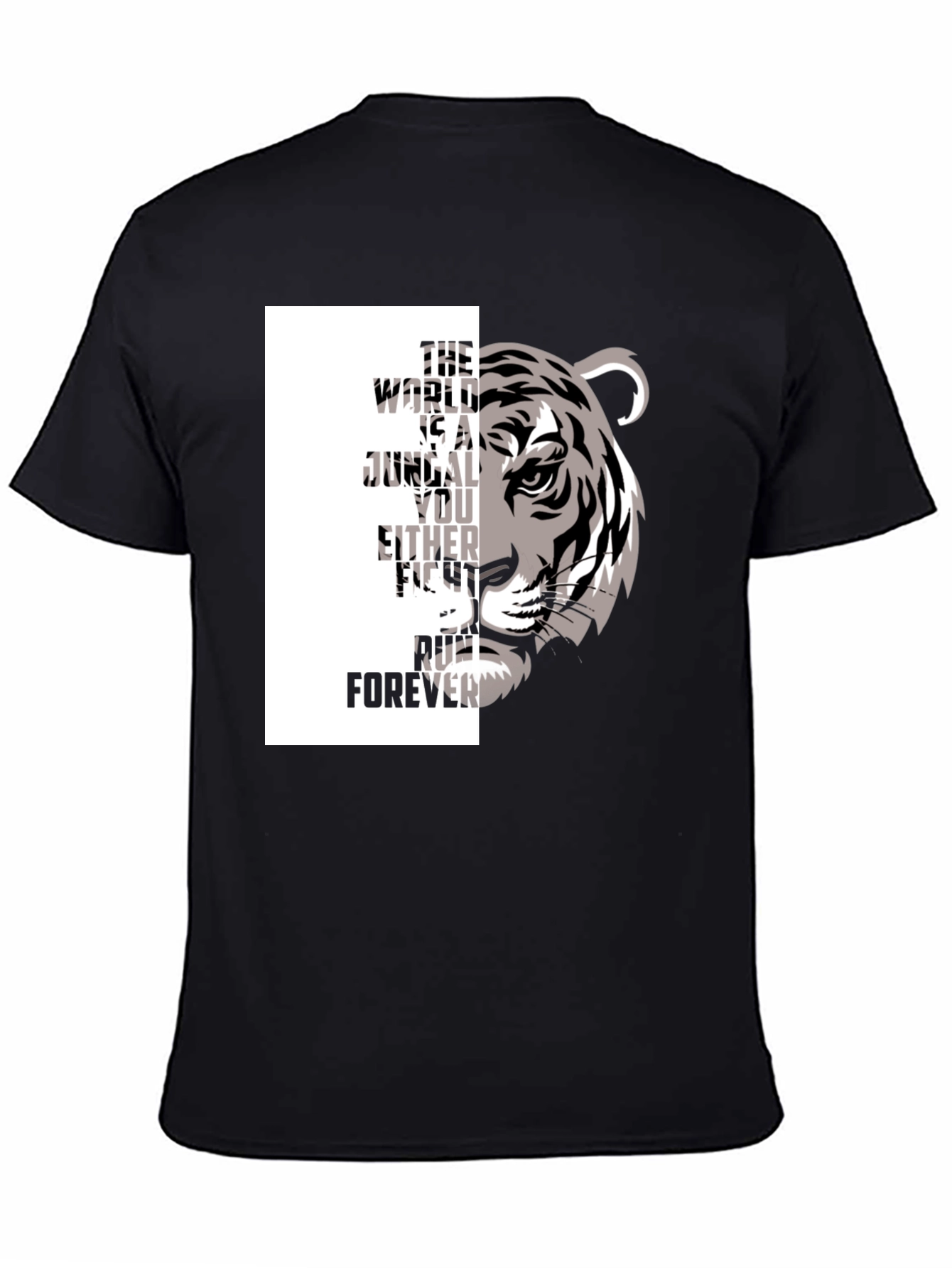 Tiger Graphic Print Crew Neck T-Shirt