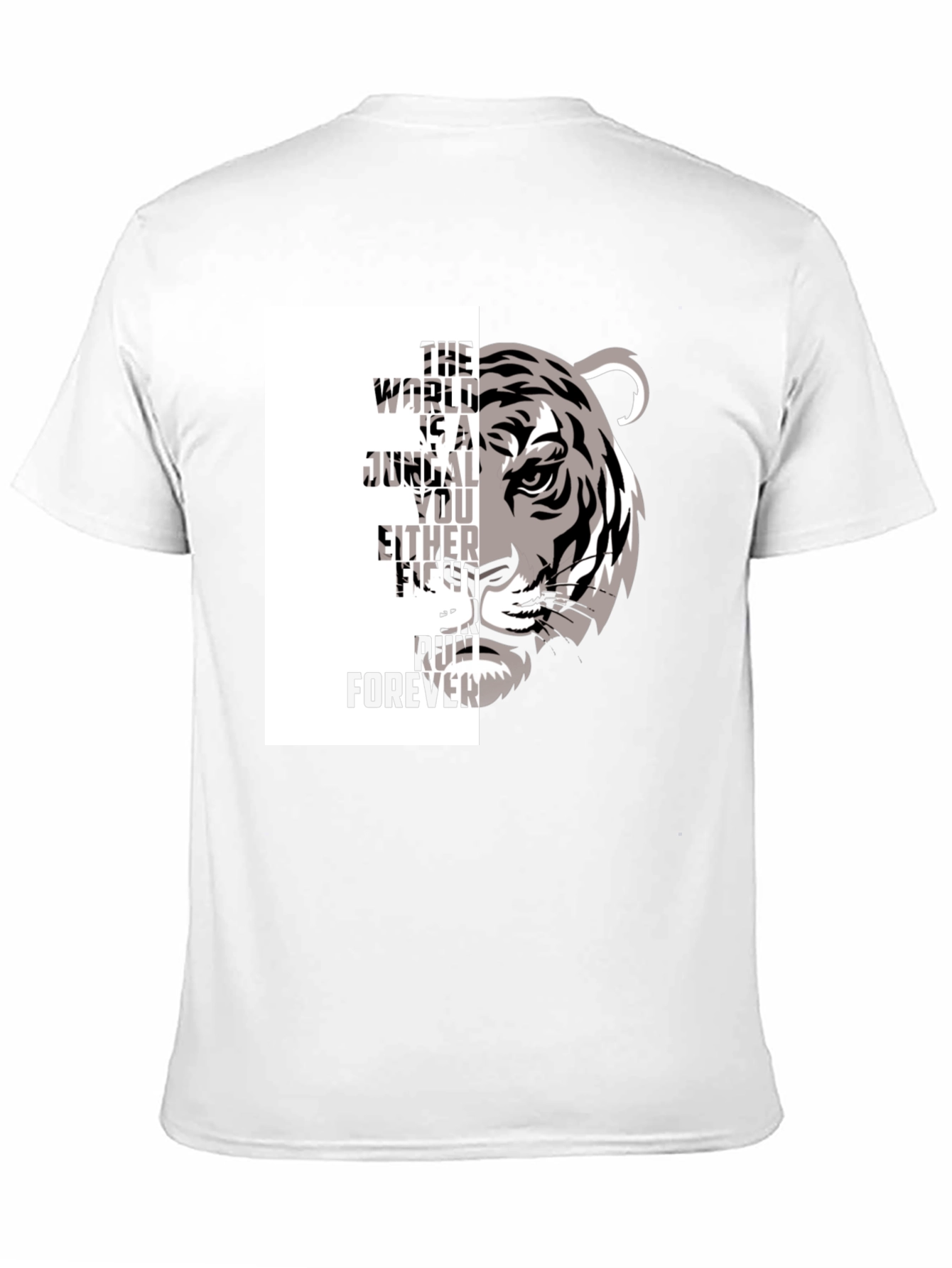 Tiger Graphic Print Crew Neck T-Shirt