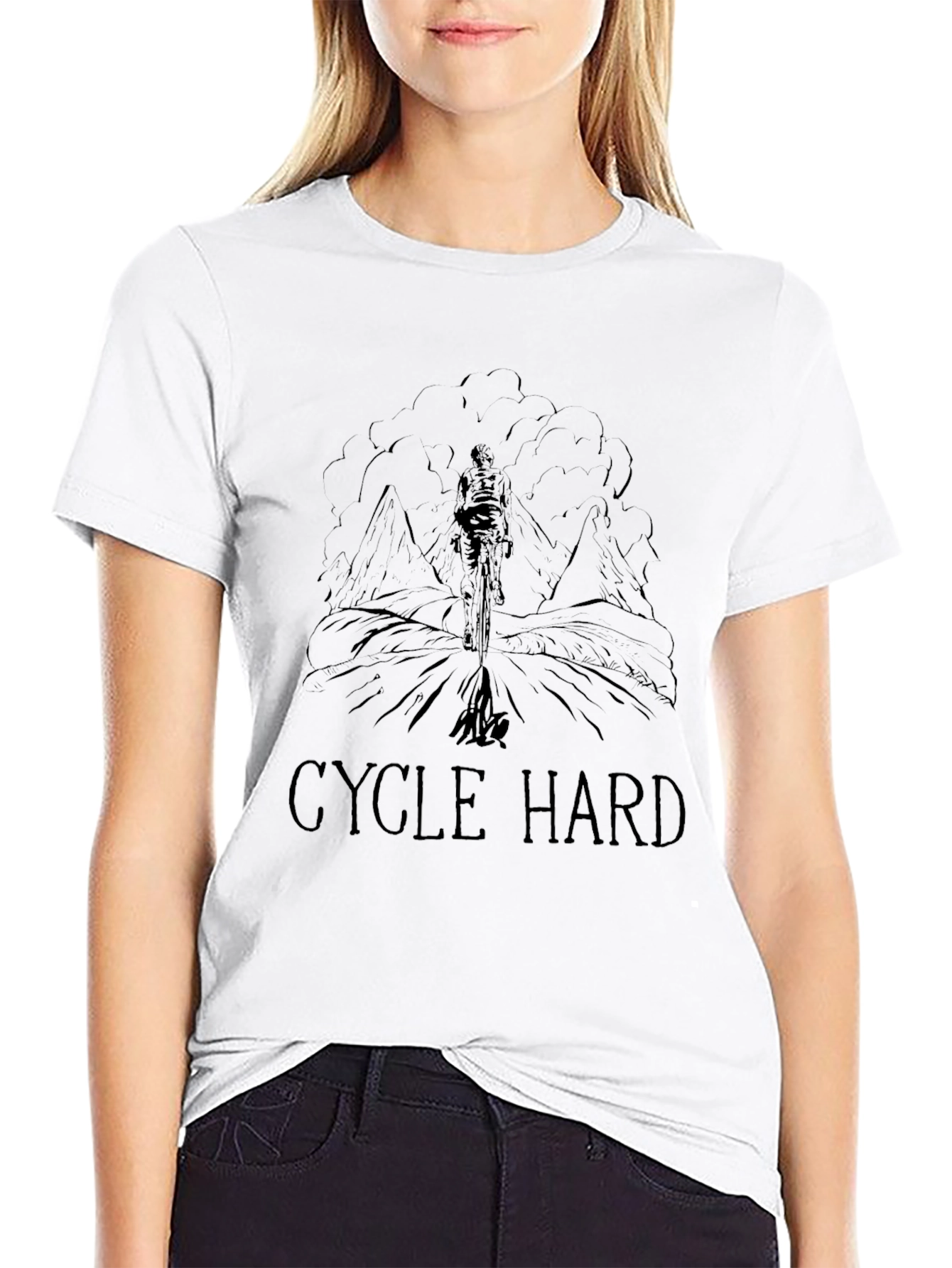 Cycle Hard Black T-Shirt - Ride On!