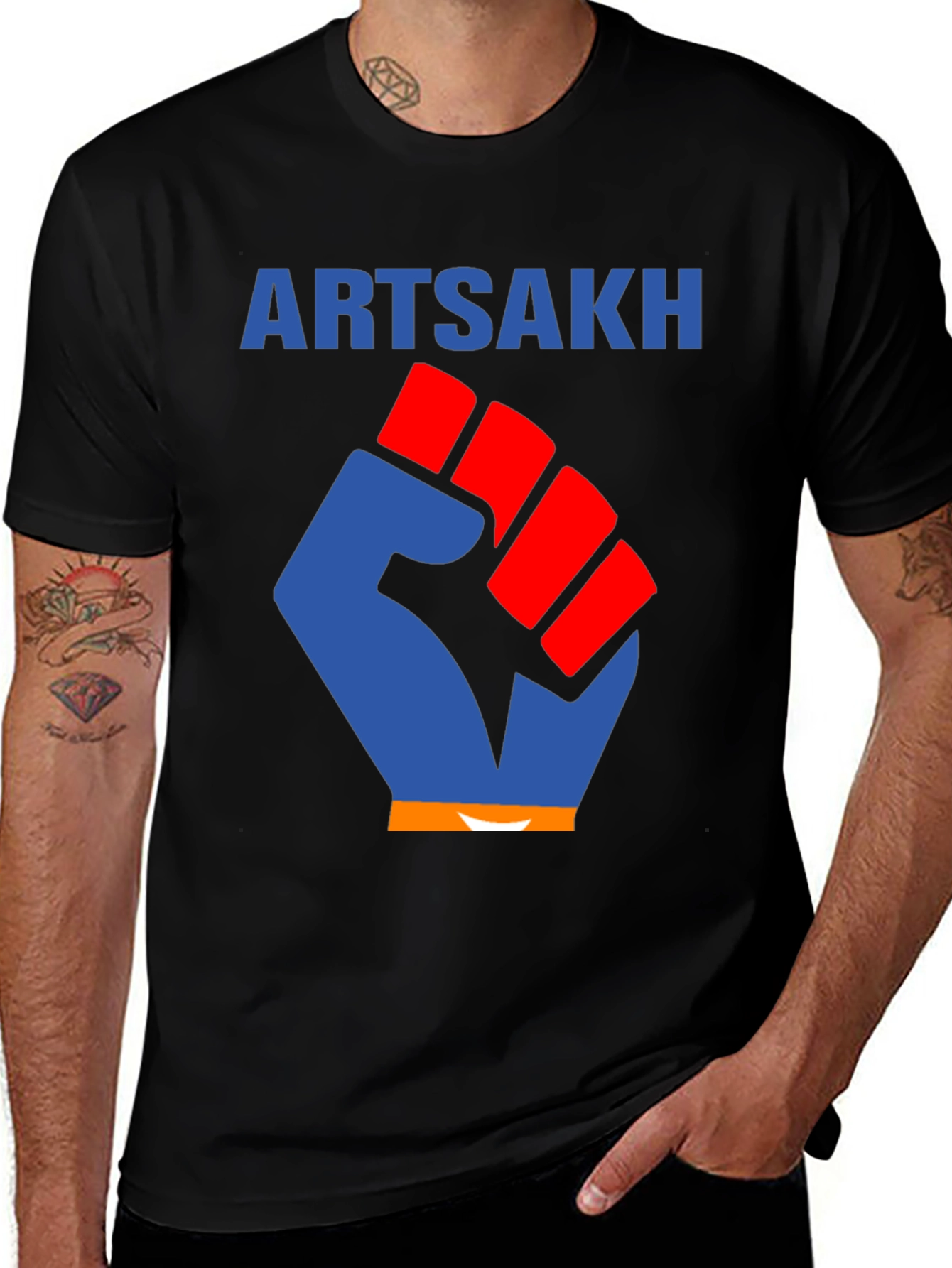 Artsakh Fist Graphic Tee - Black Cotton T-Shirt