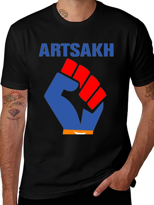 Artsakh Fist Graphic Tee - Black Cotton T-Shirt