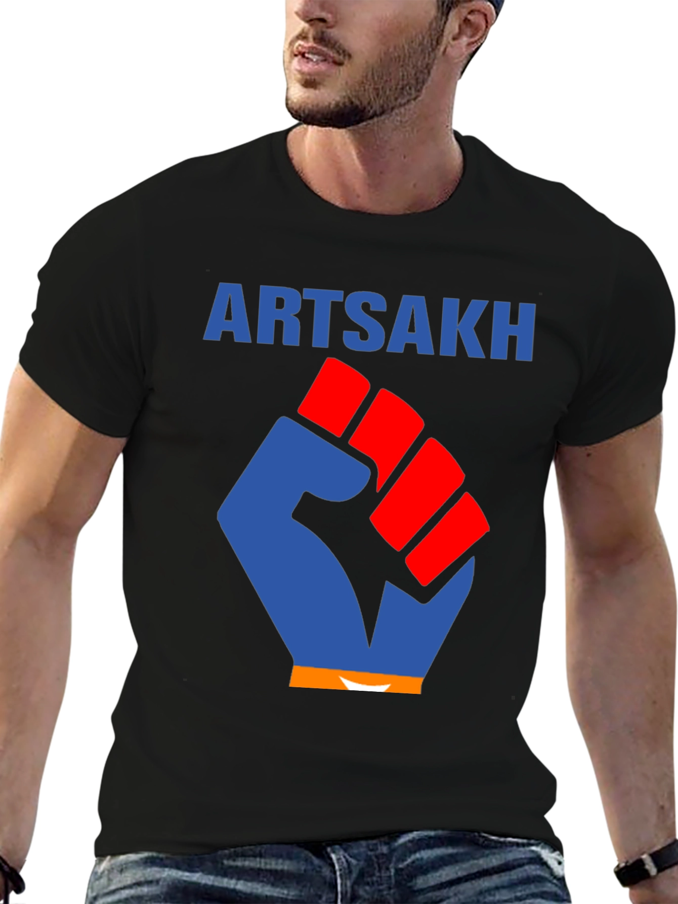 Artsakh Fist Graphic Tee - Black Cotton T-Shirt