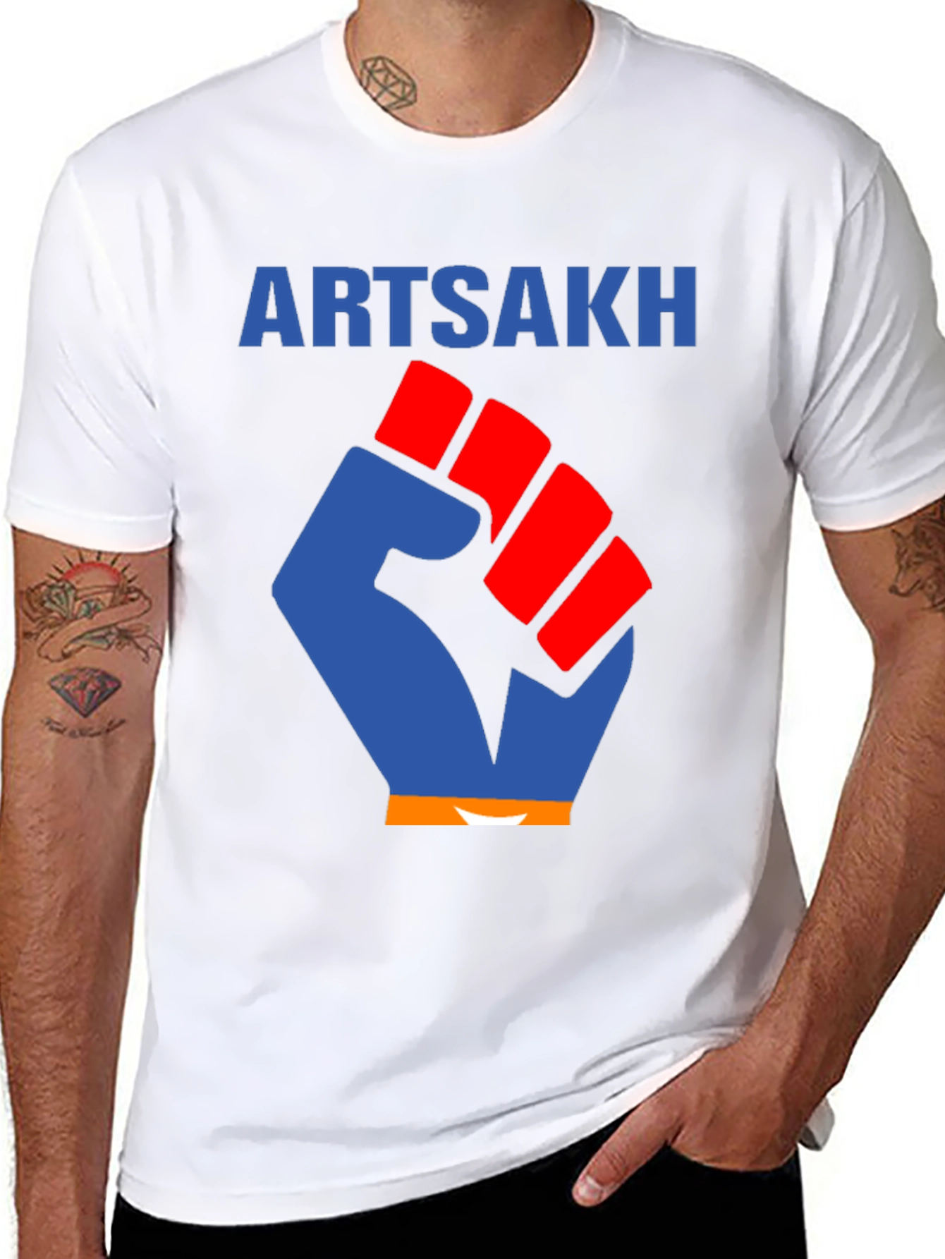 Artsakh Fist Graphic Tee - Black Cotton T-Shirt