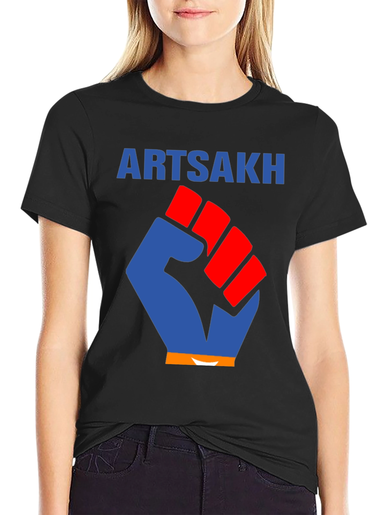 Artsakh Fist Graphic Tee - Black Cotton T-Shirt