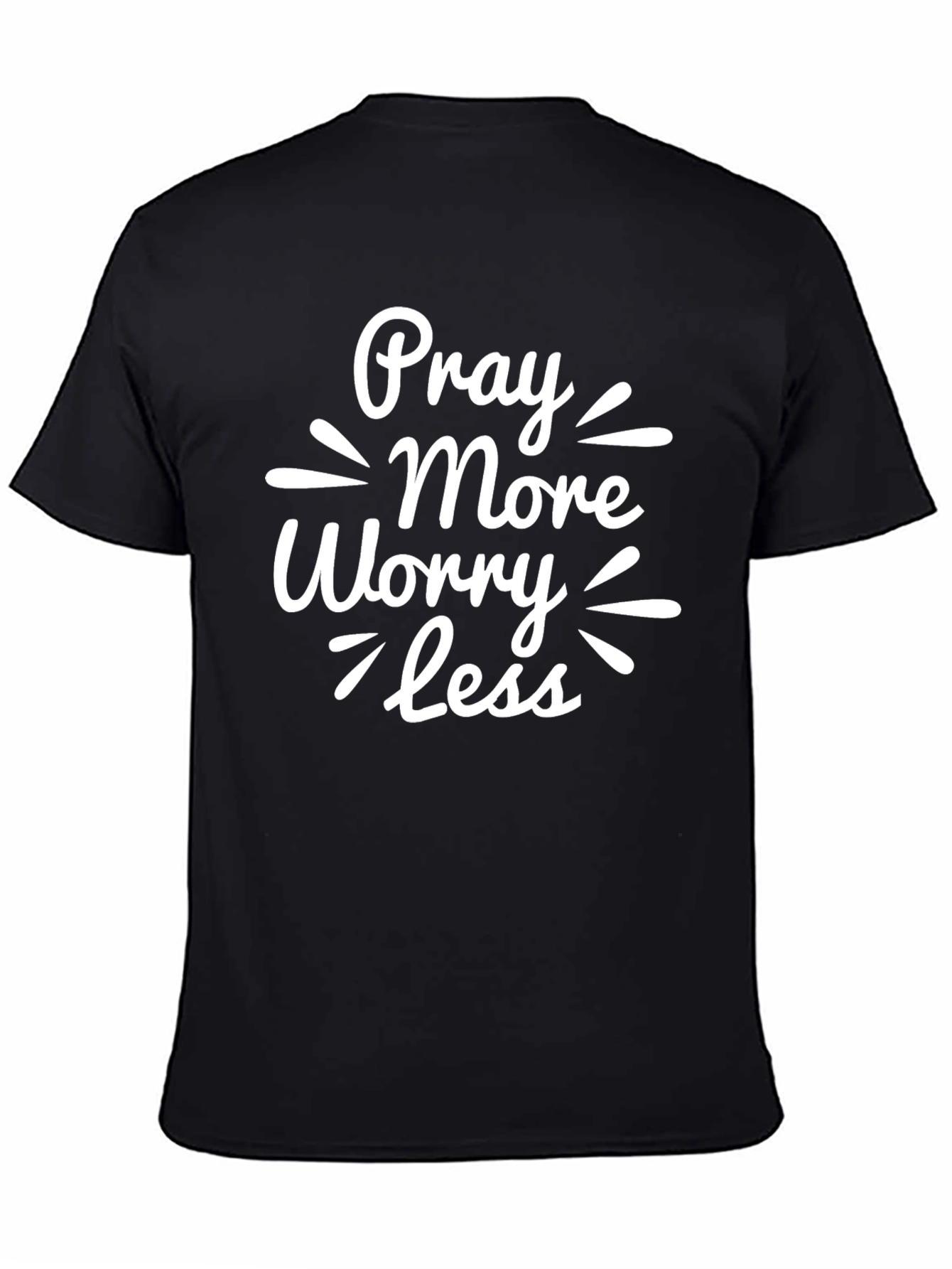 Pray More Worry Less Black Graphic Tee